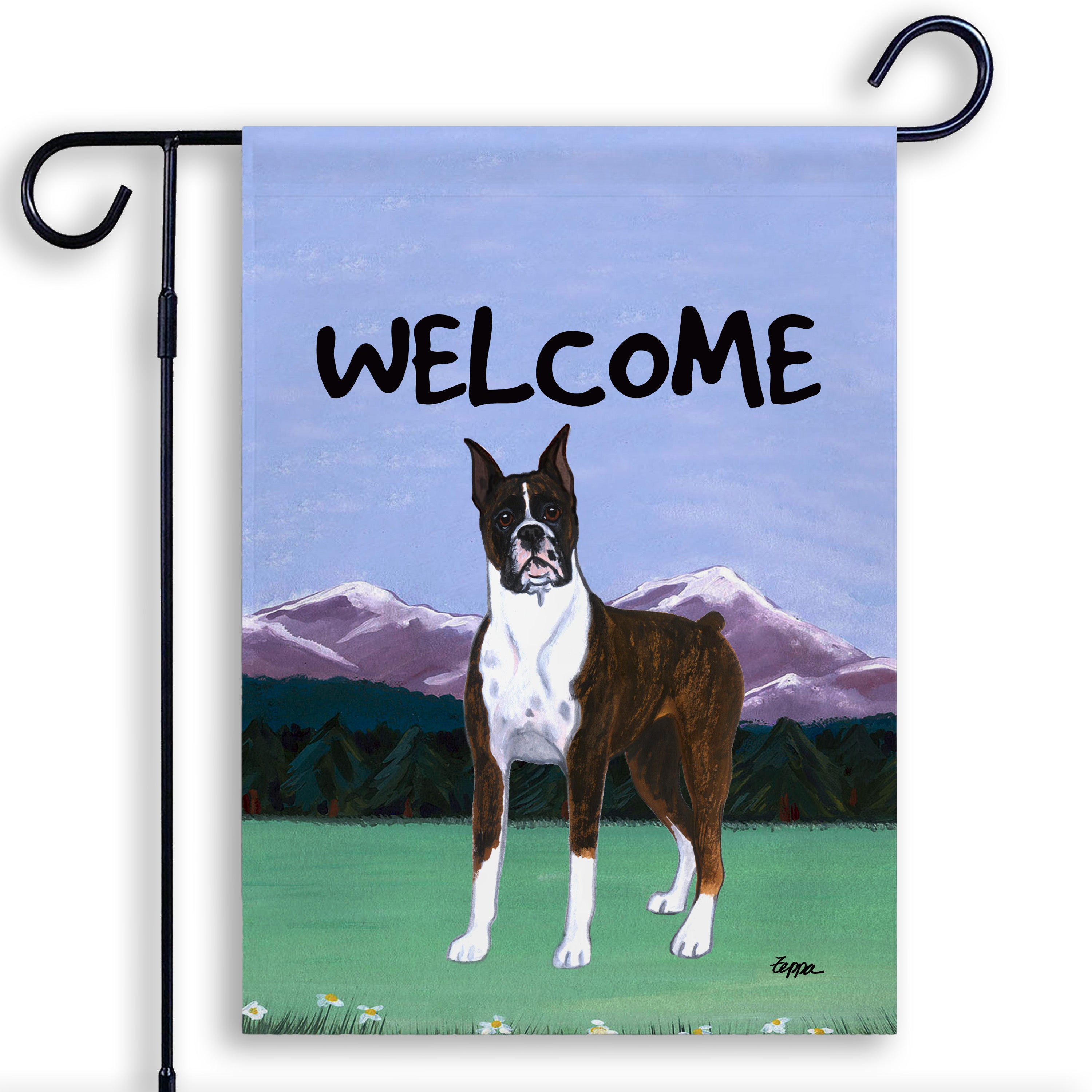 Boxer Standing Garden Flag