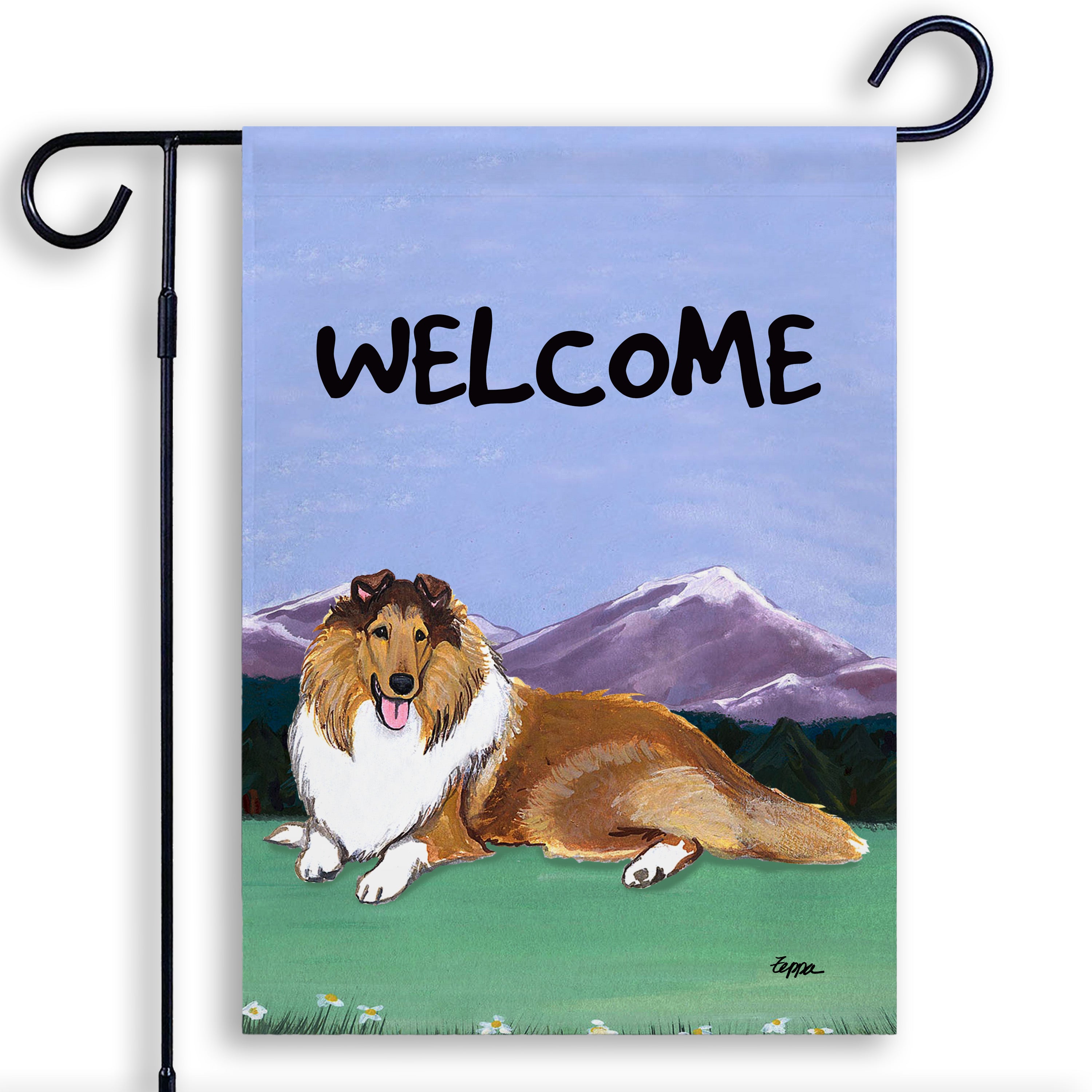 Collie Garden Flag