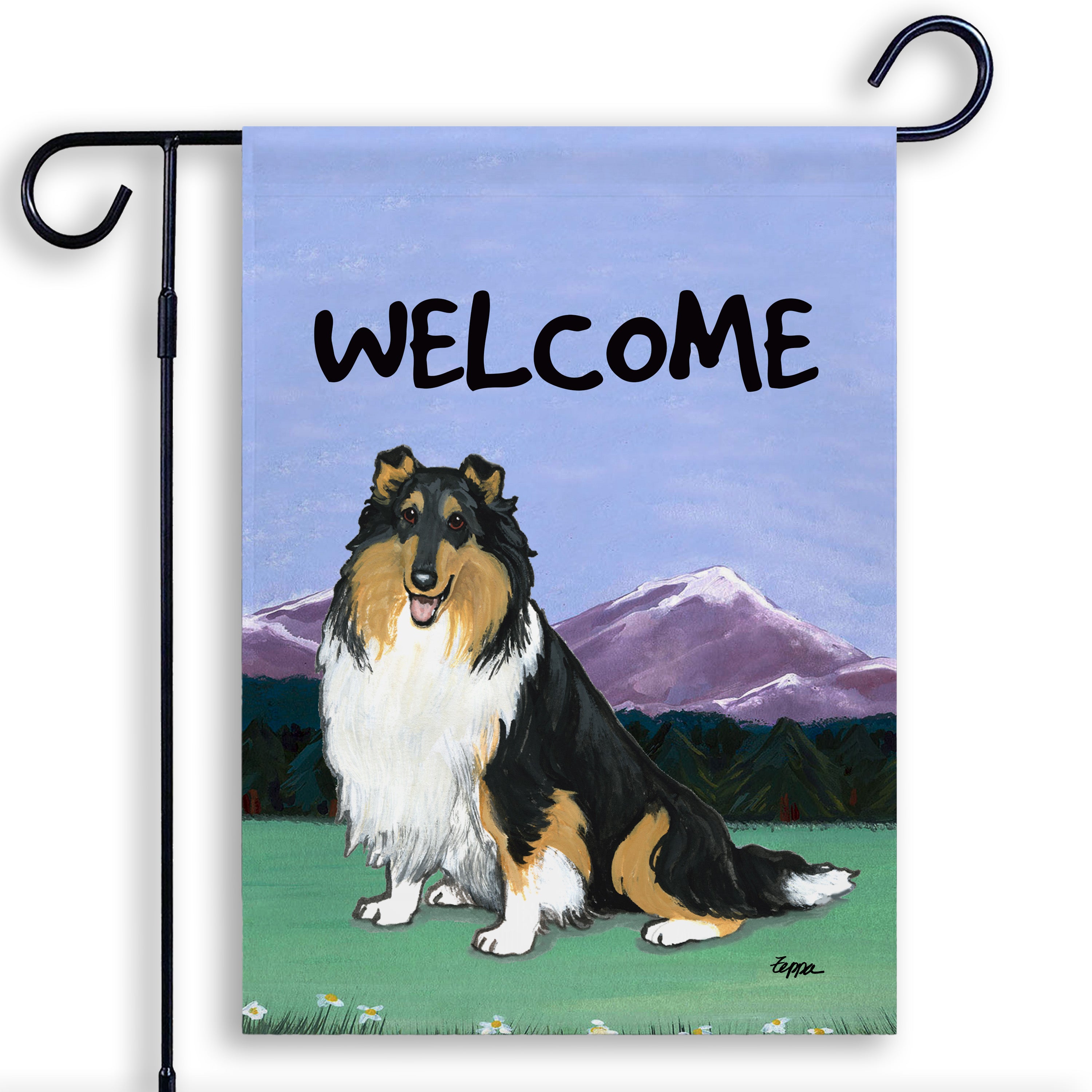 Collie Garden Flag