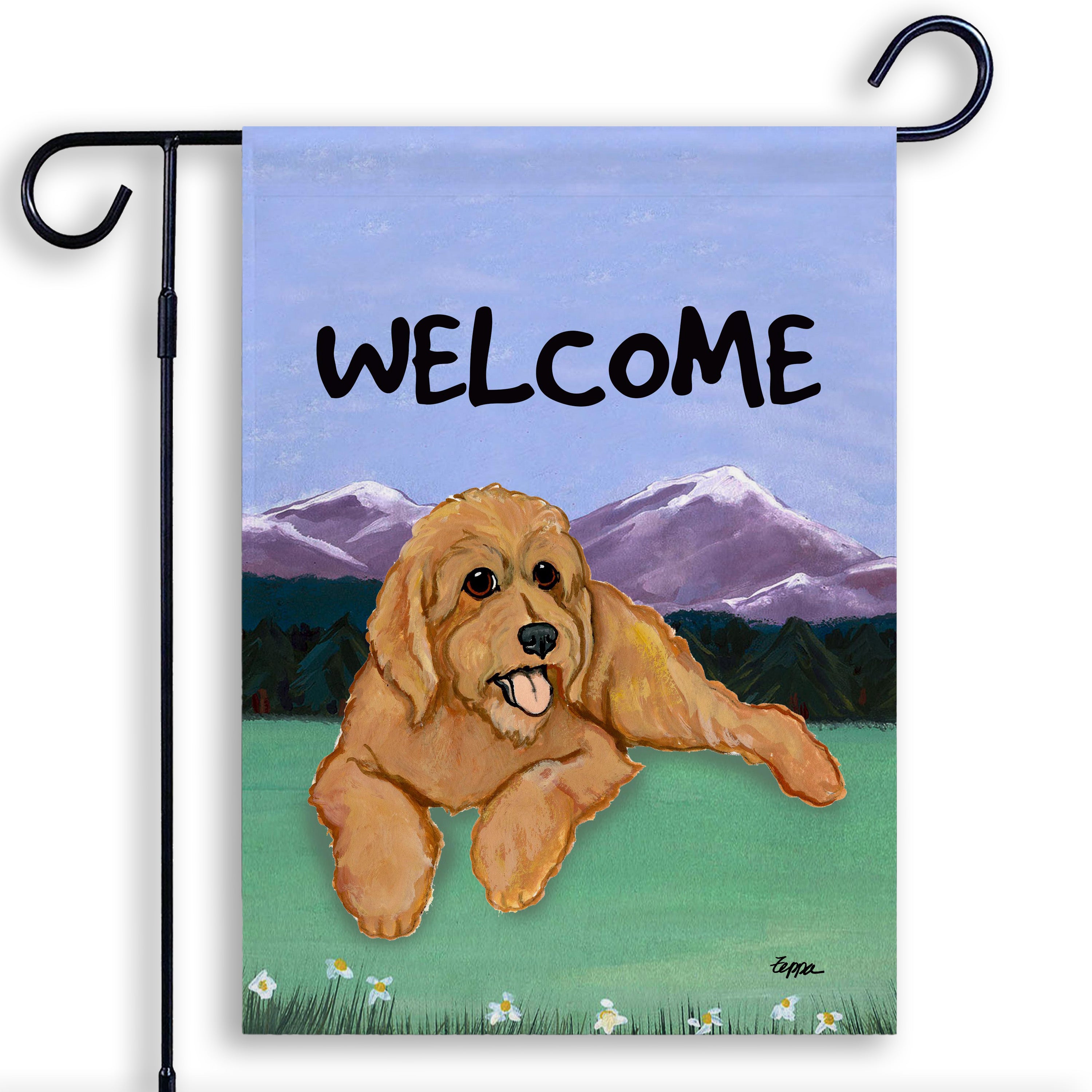 Golden-Labra Doodle Garden Flag