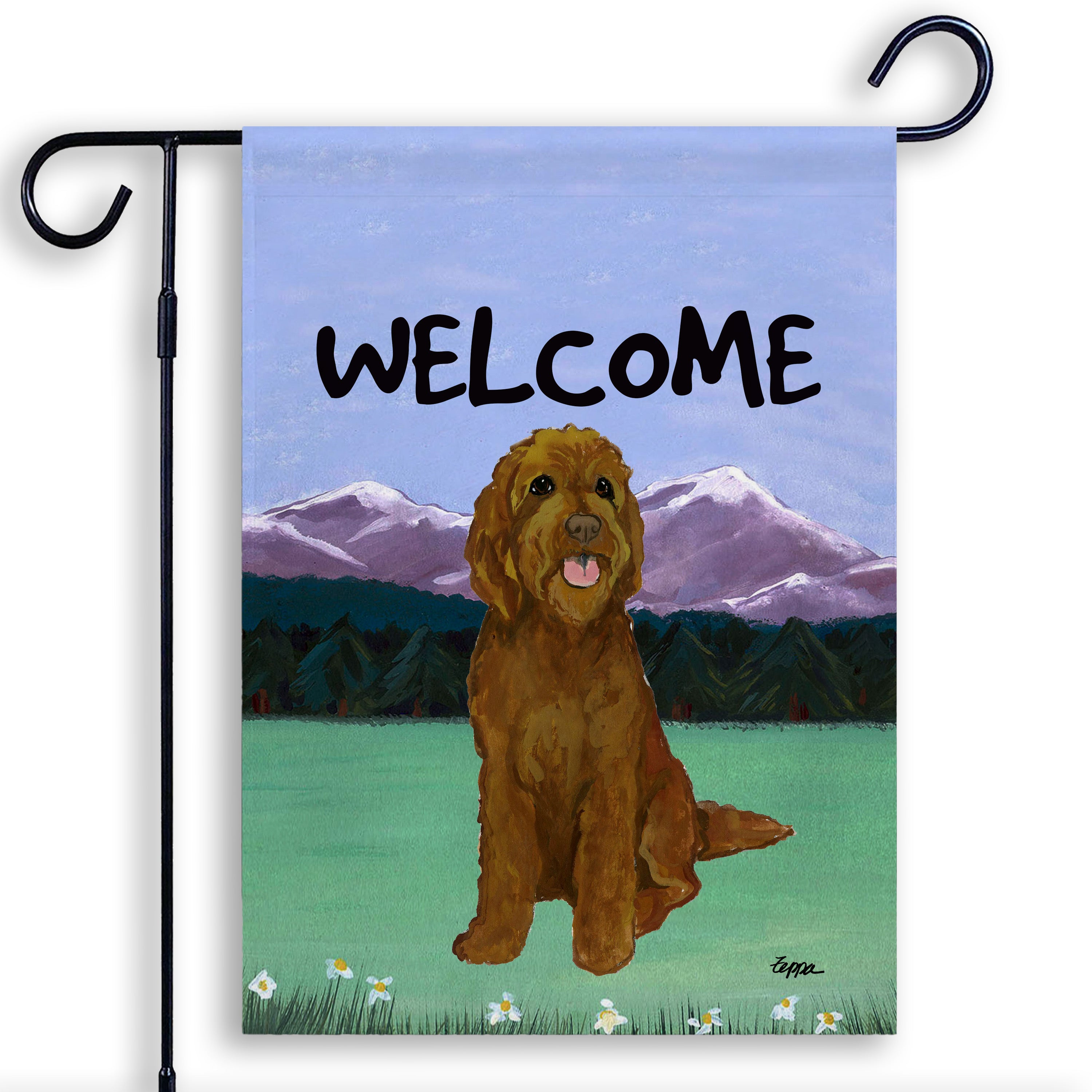 Golden-Labra Doodle Garden Flag