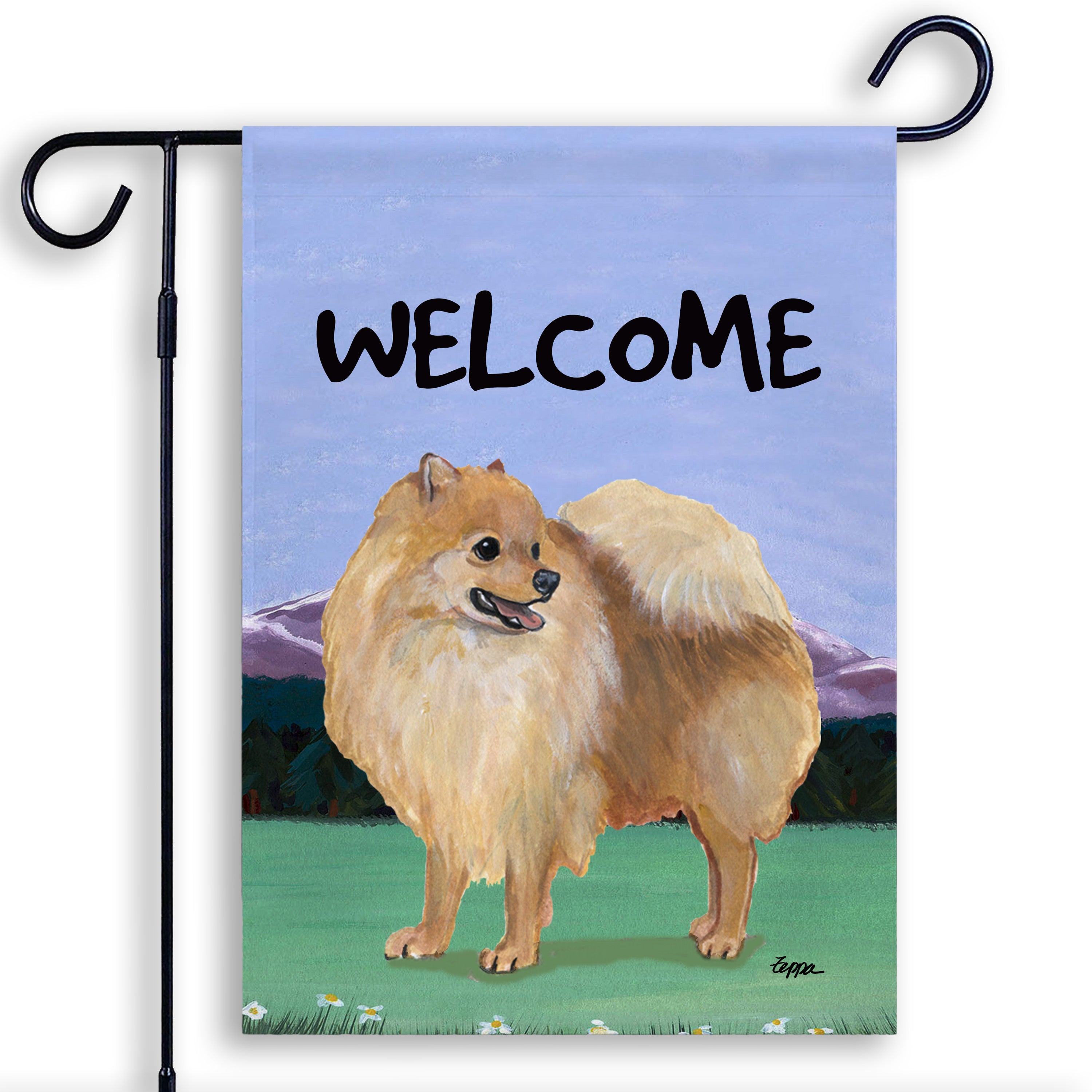 Pomeranian Garden Flag