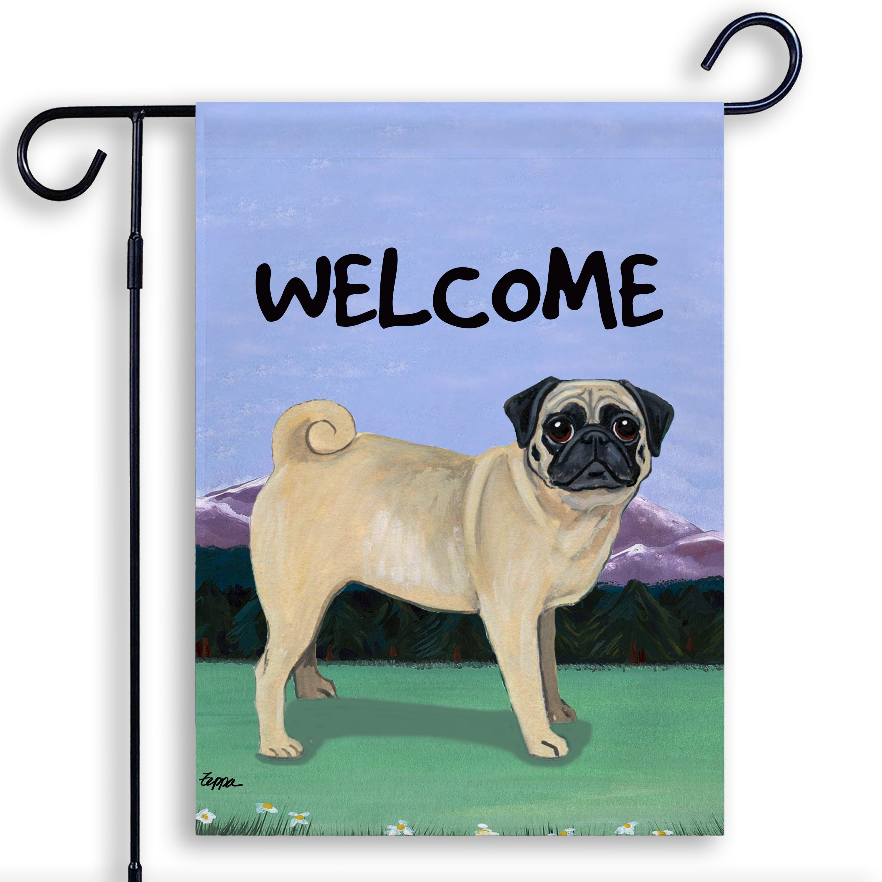 Pug Garden Flag