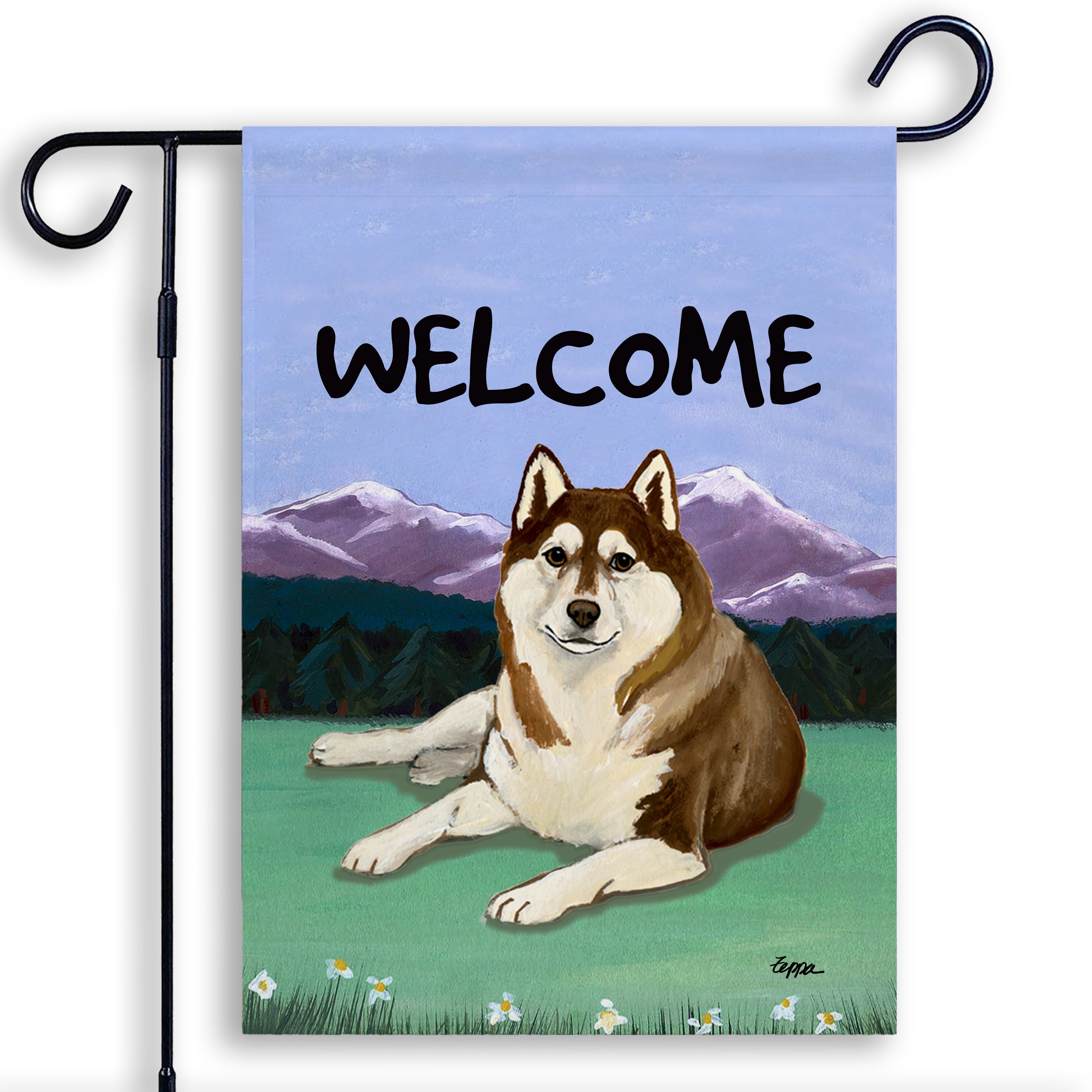 Siberian Husky Garden Flag