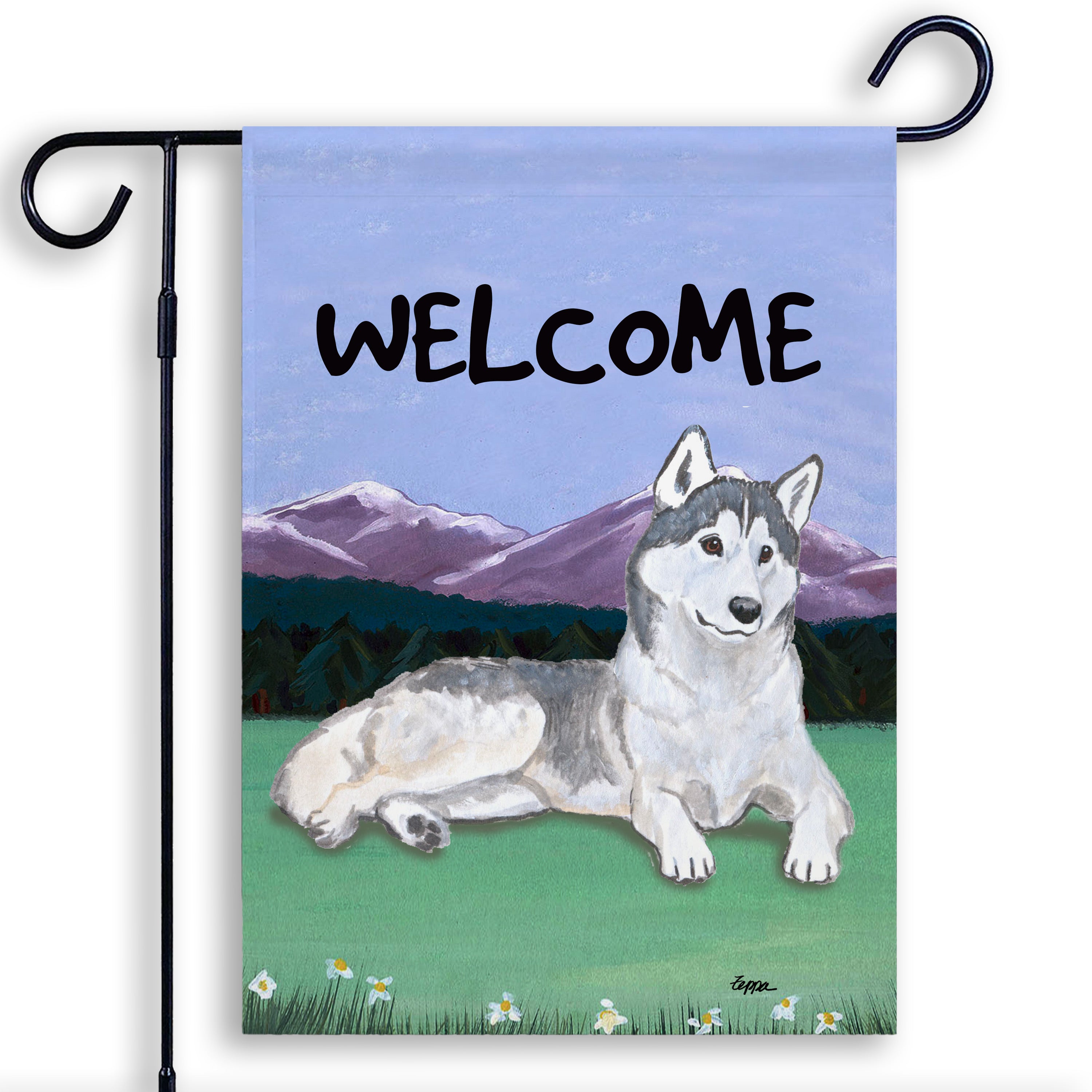 Siberian Husky Garden Flag