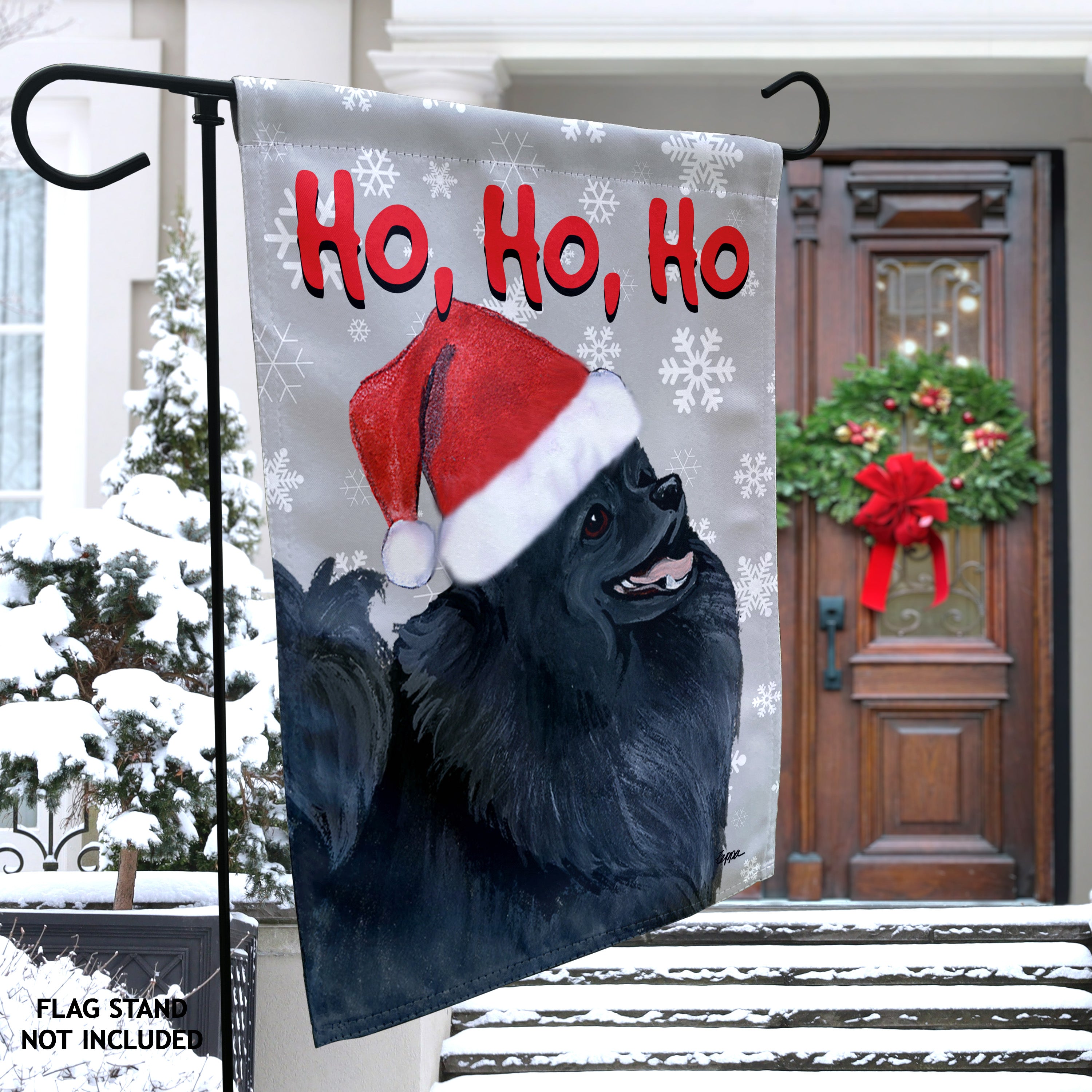 Pomeranian Christmas Garden Flag