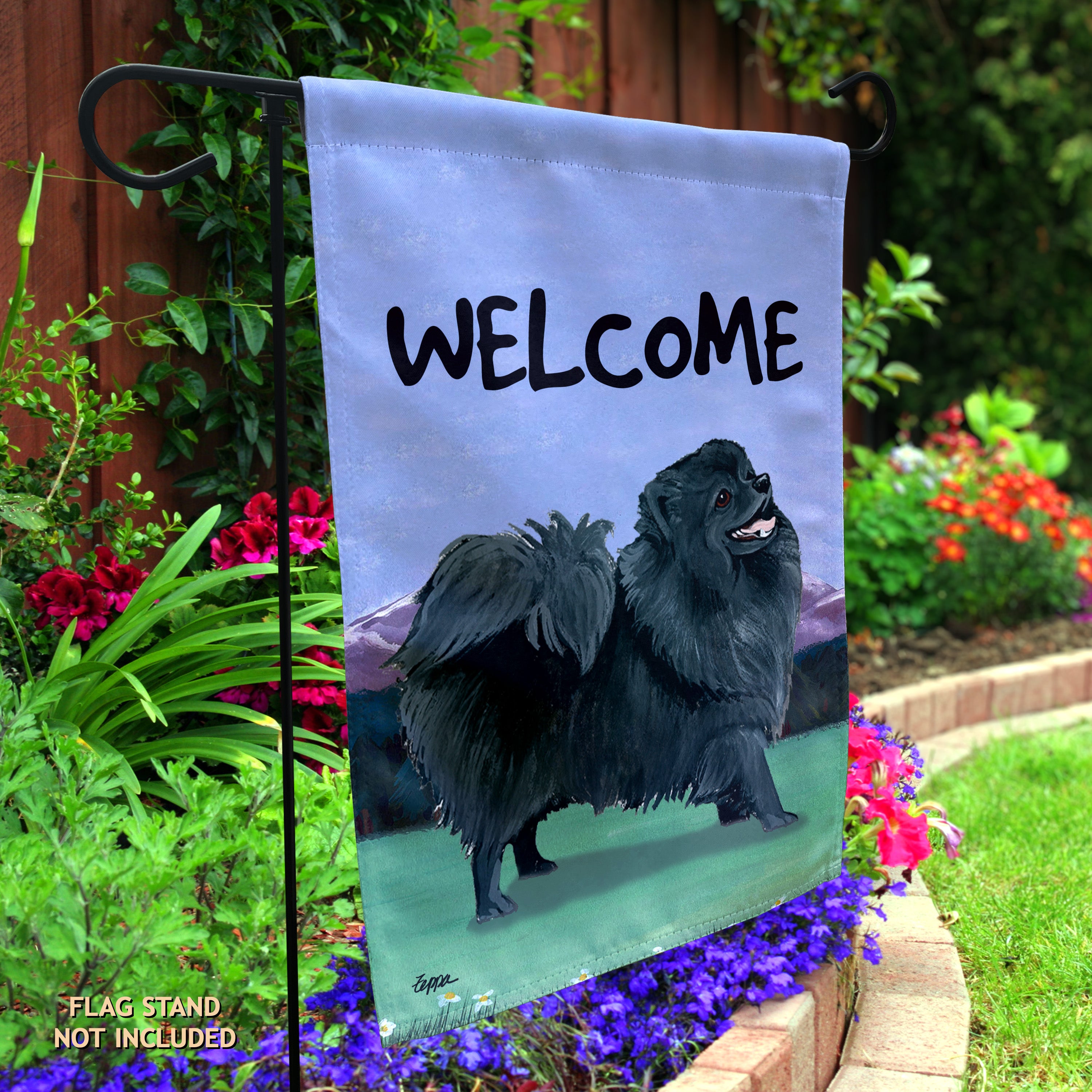Pomeranian Garden Flag