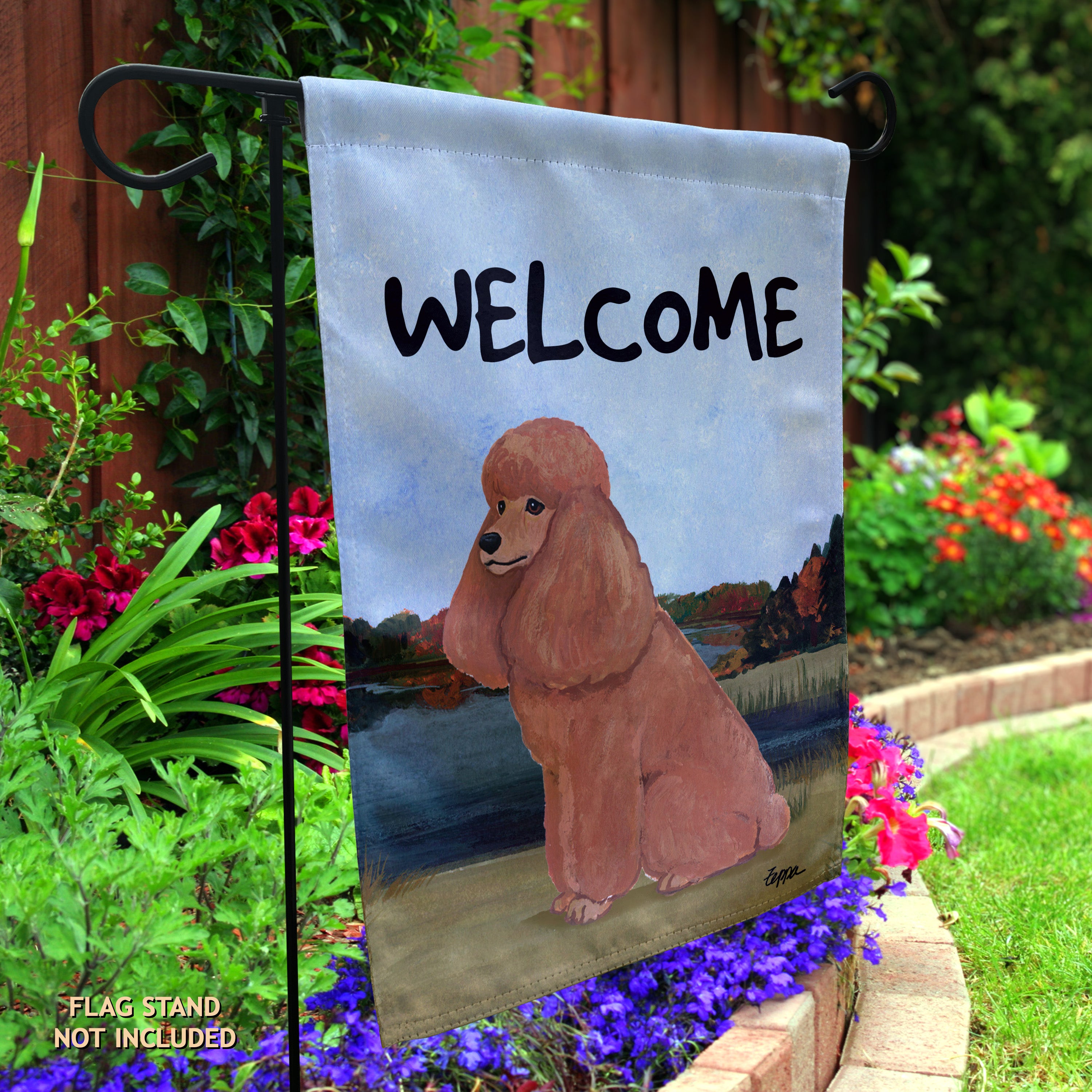 Poodle Garden Flag