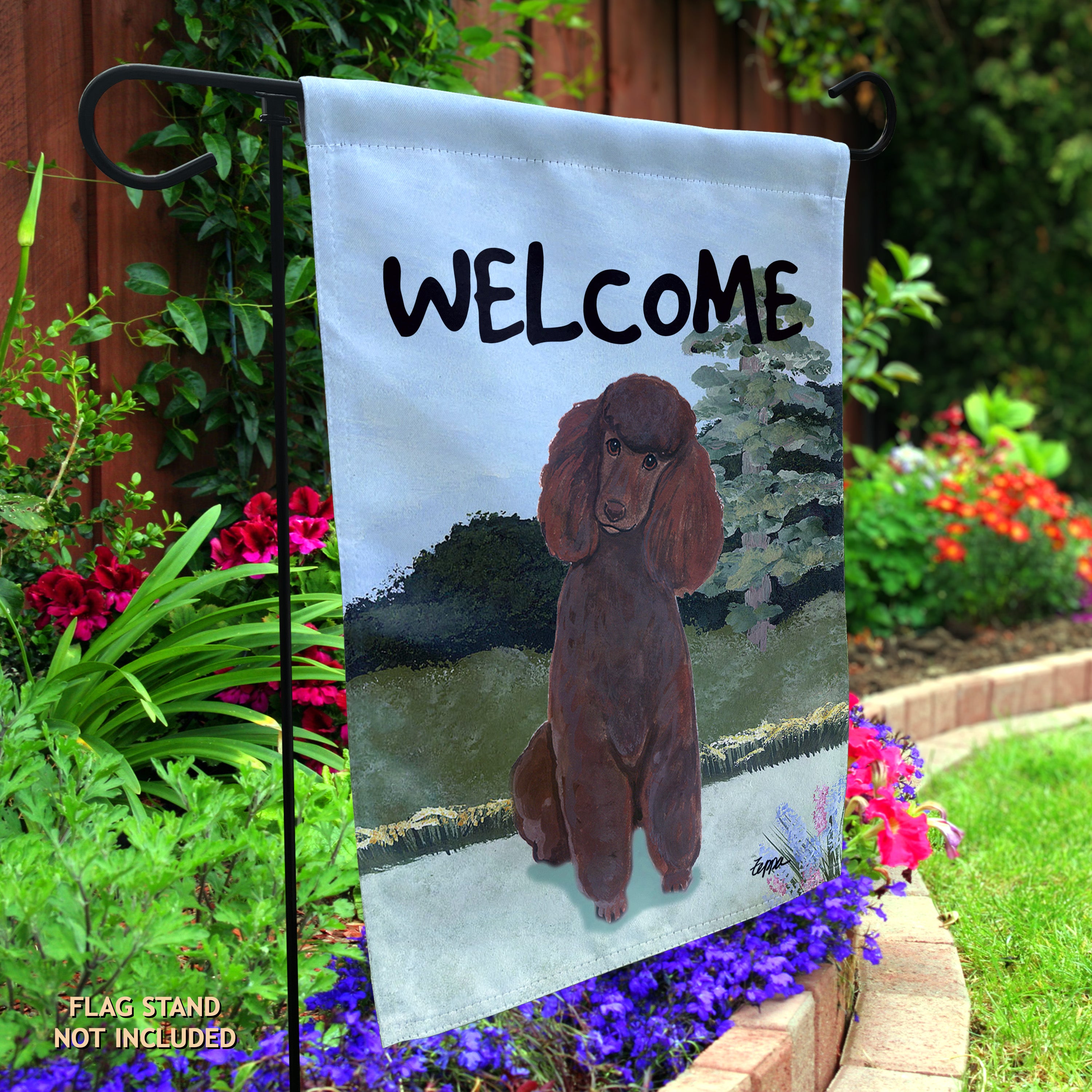 Poodle Garden Flag