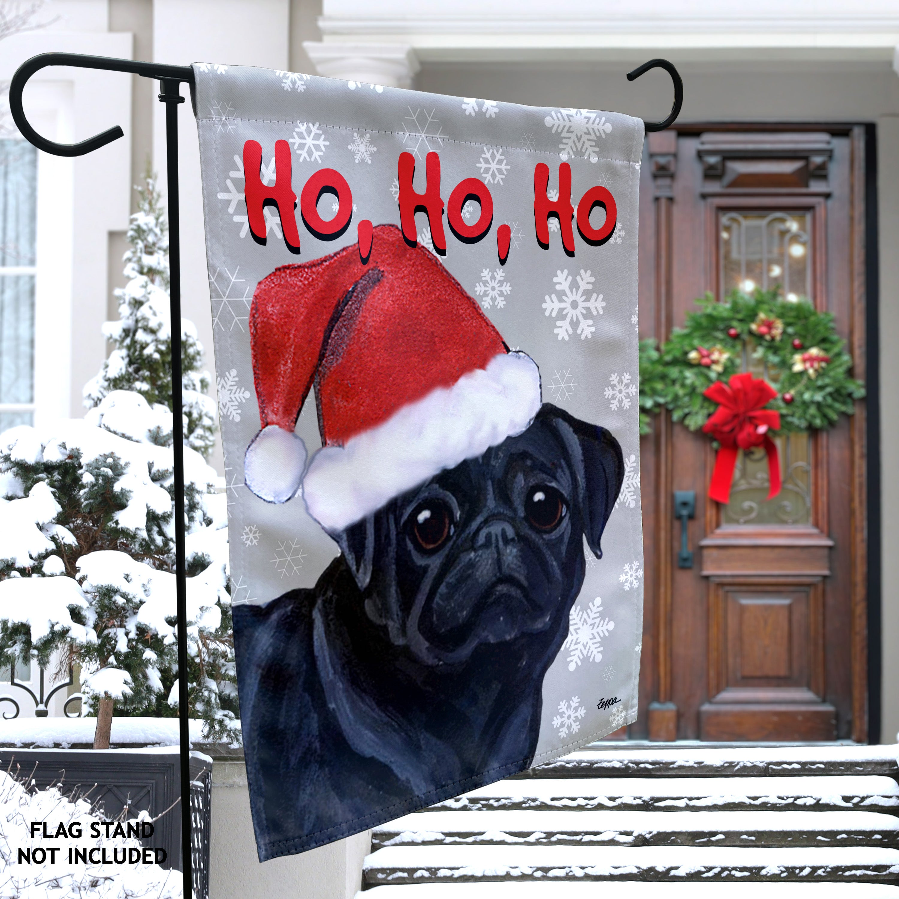 Pug Christmas Garden Flag