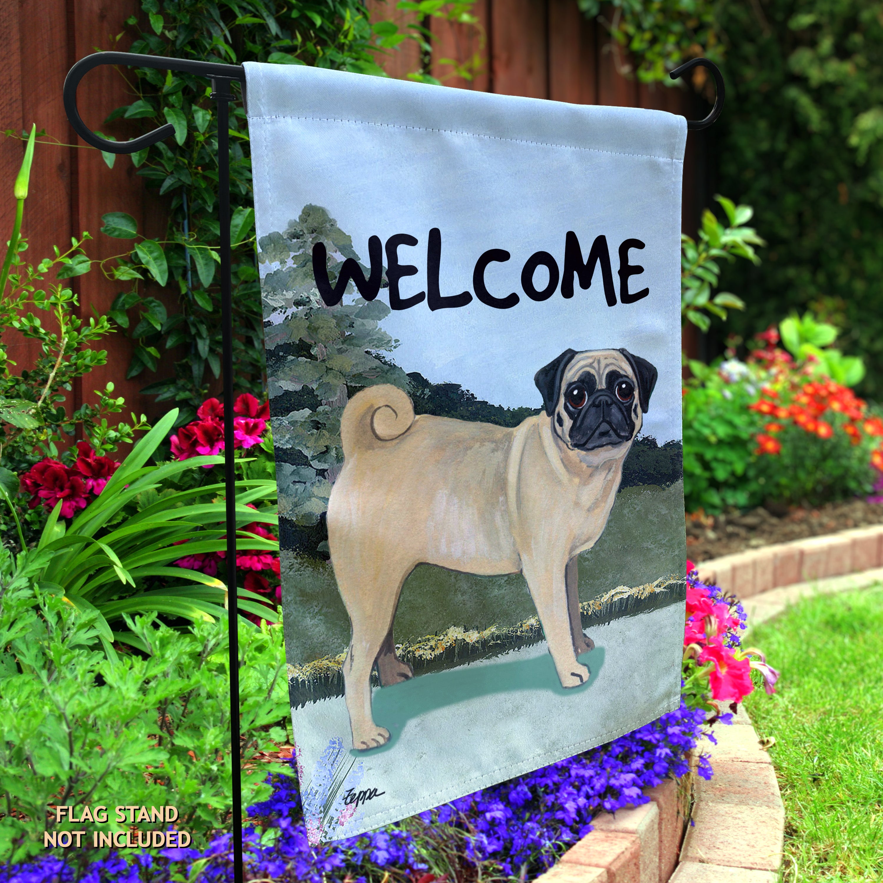 Pug Garden Flag