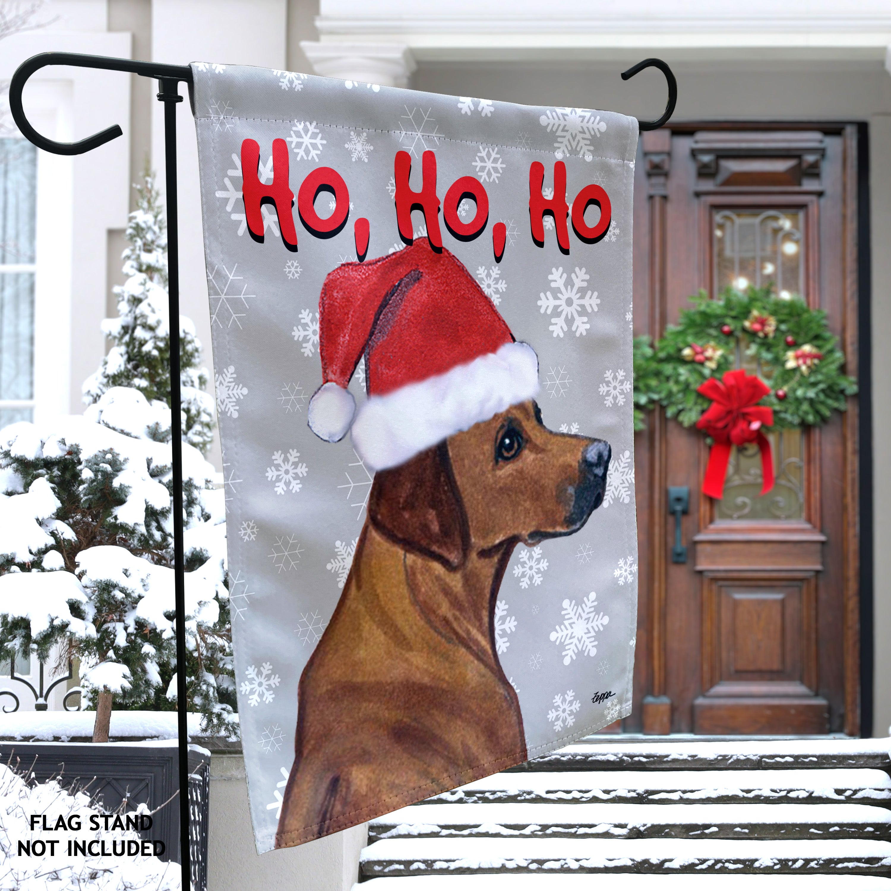 Rhodesian Ridgeback Christmas Garden Flag