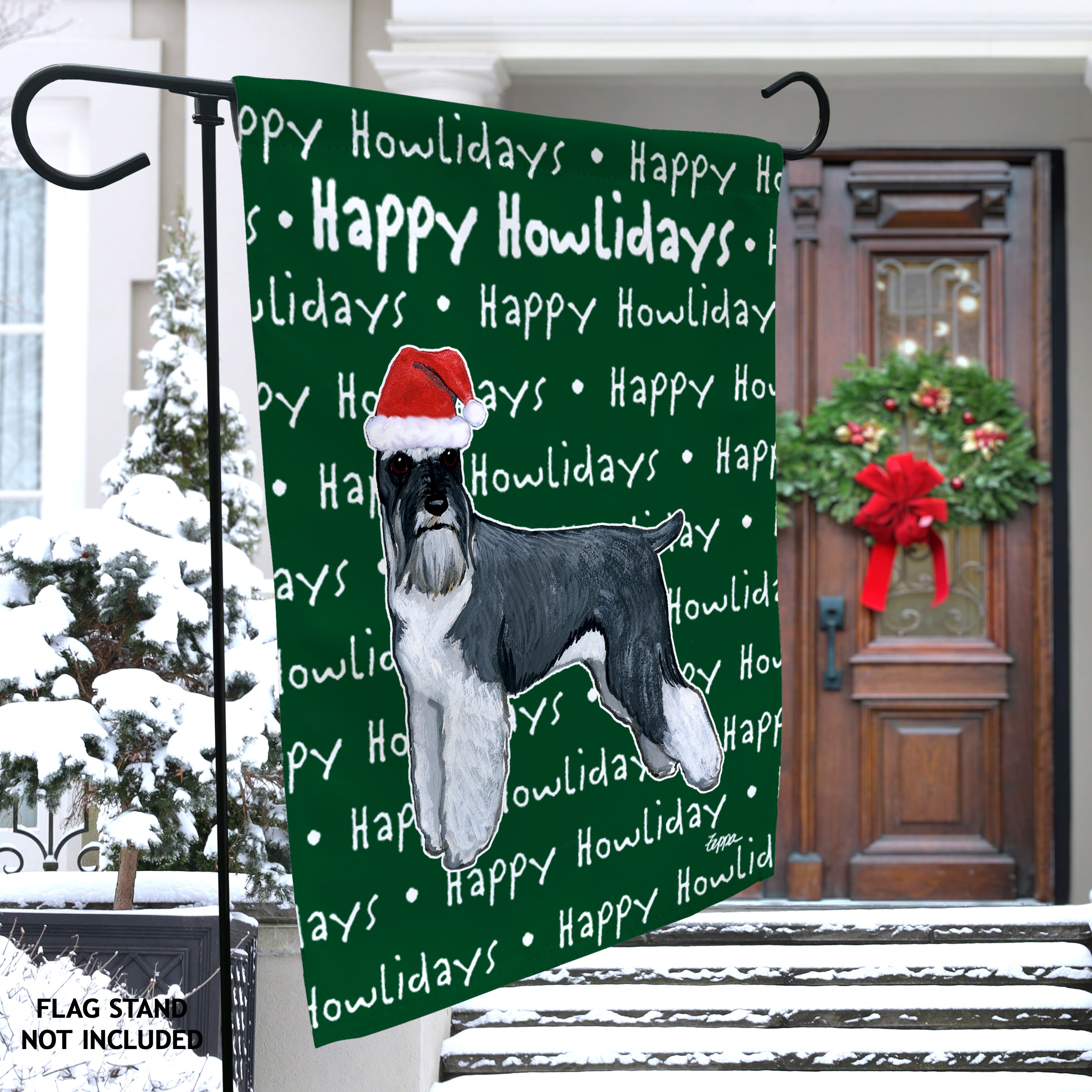 Schnauzer Christmas Garden Flag