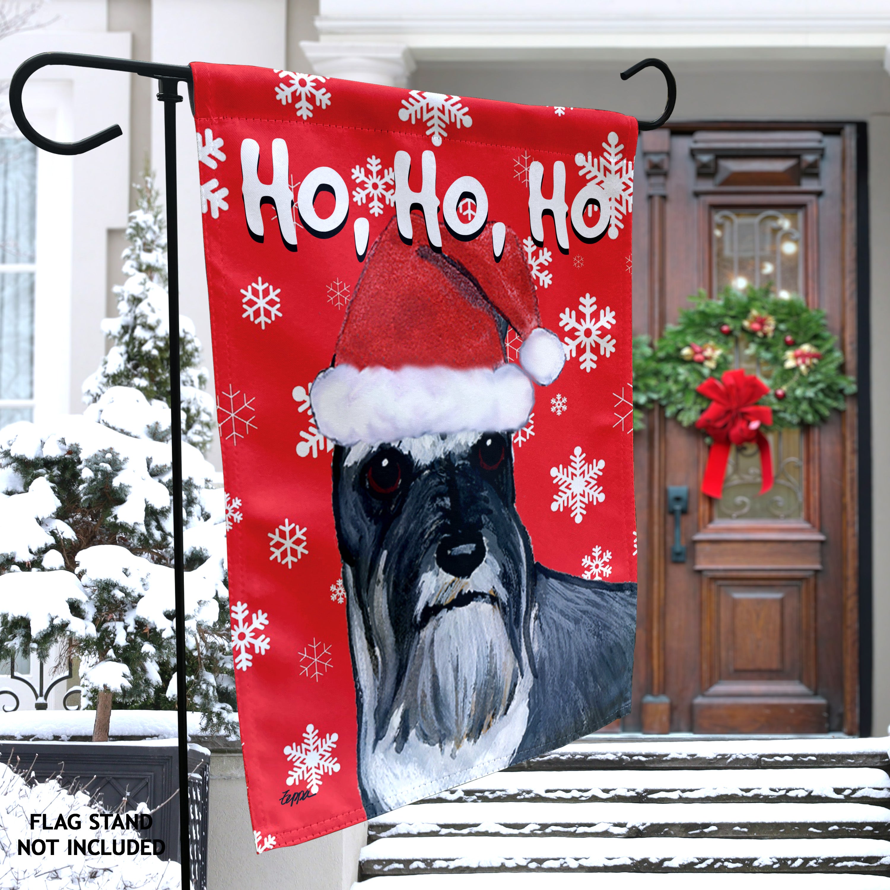Schnauzer Christmas Garden Flag