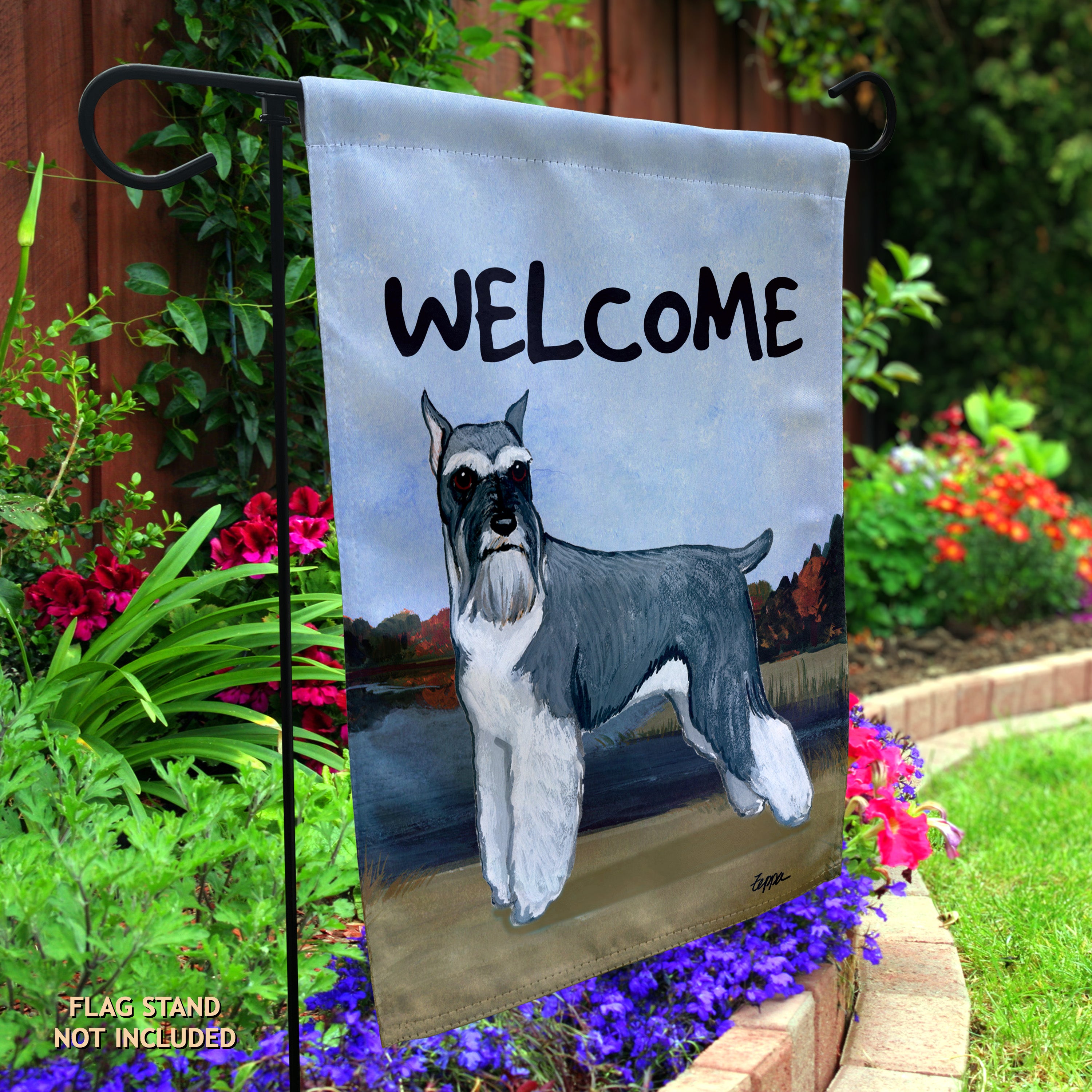 Schnauzer Garden Flag