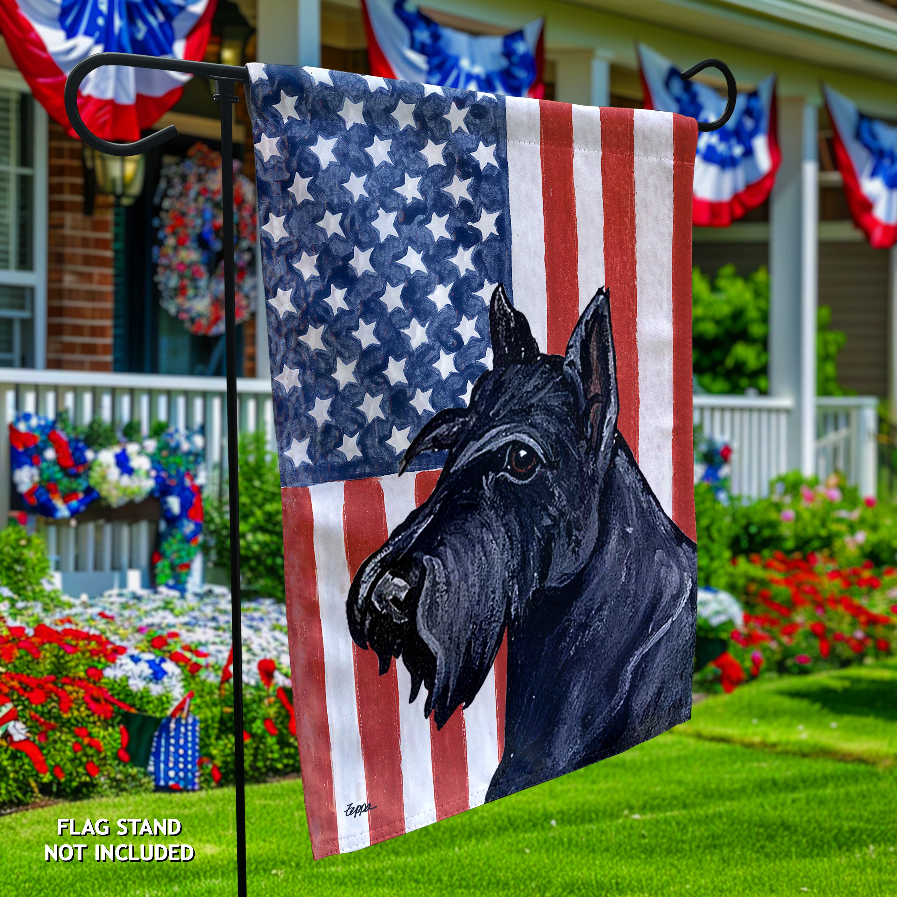 Scottish Terrier Americana Garden Flag