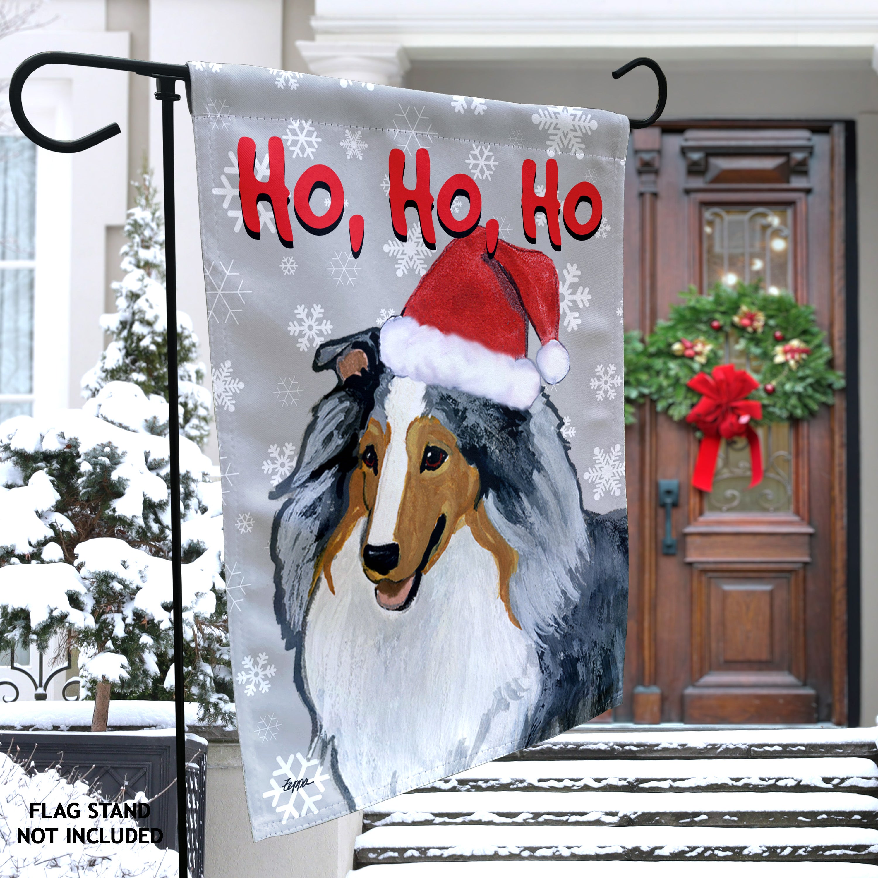 Shetland Sheepdog Christmas Garden Flag