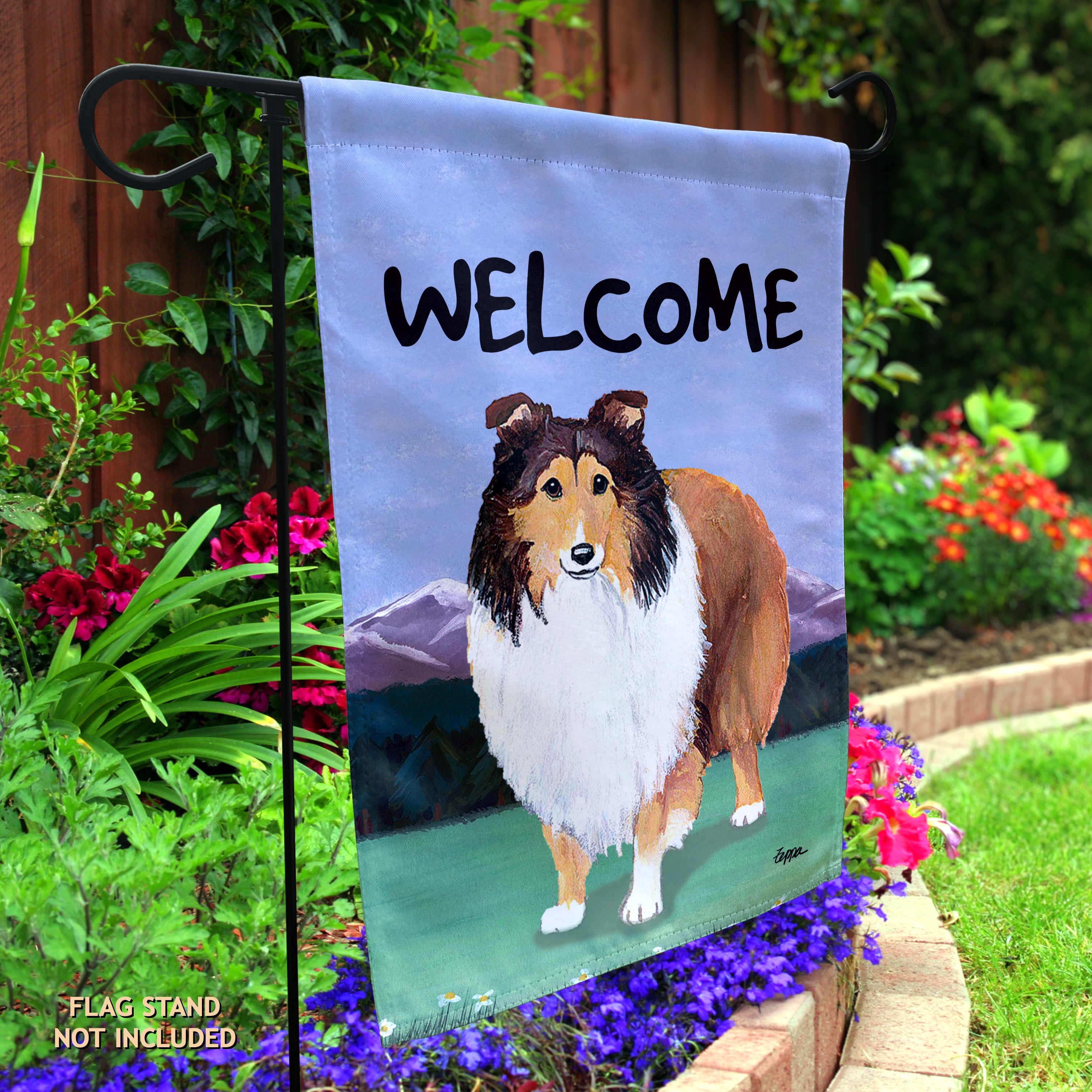 Shetland Sheepdog Garden Flag