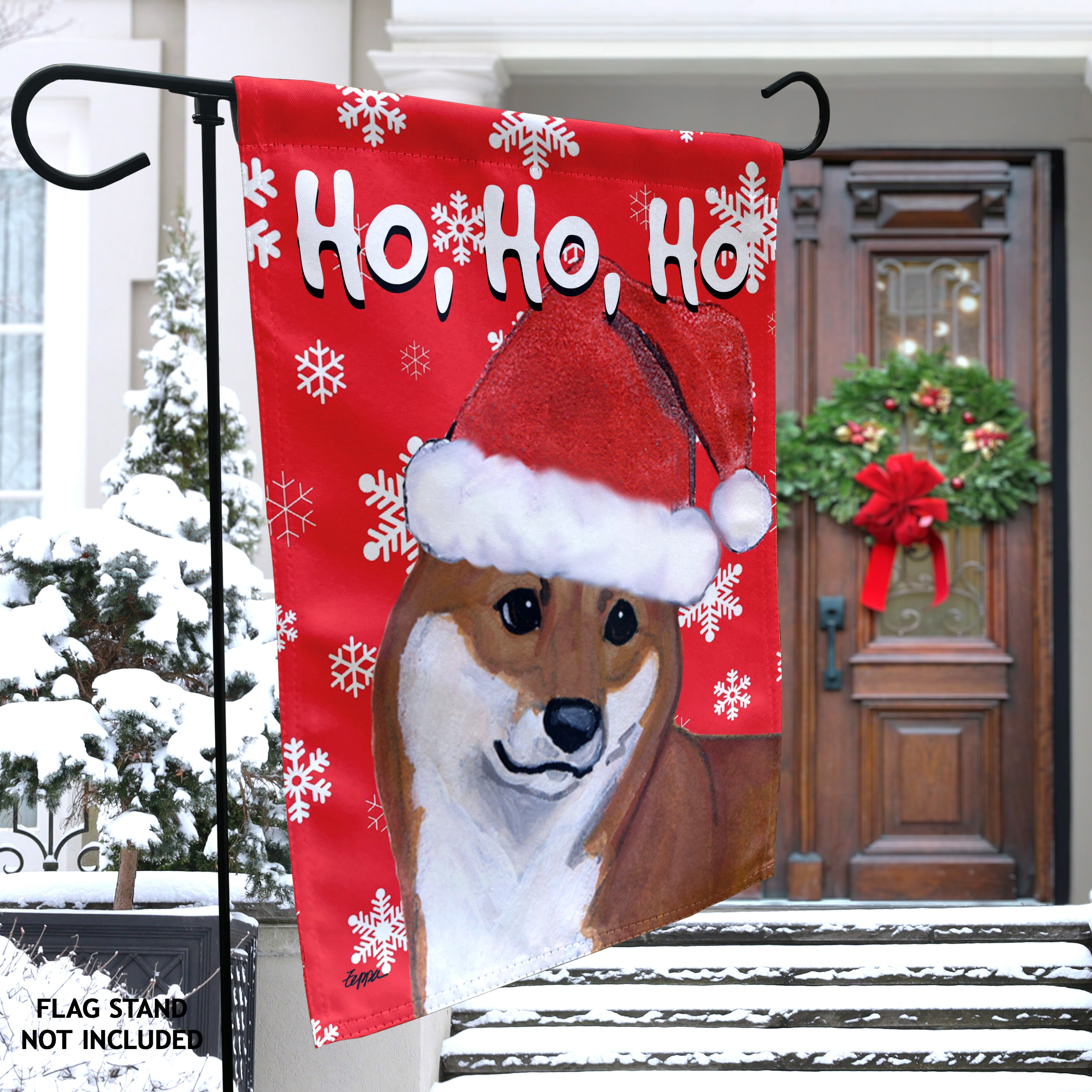 Shiba Inu Christmas Garden Flag