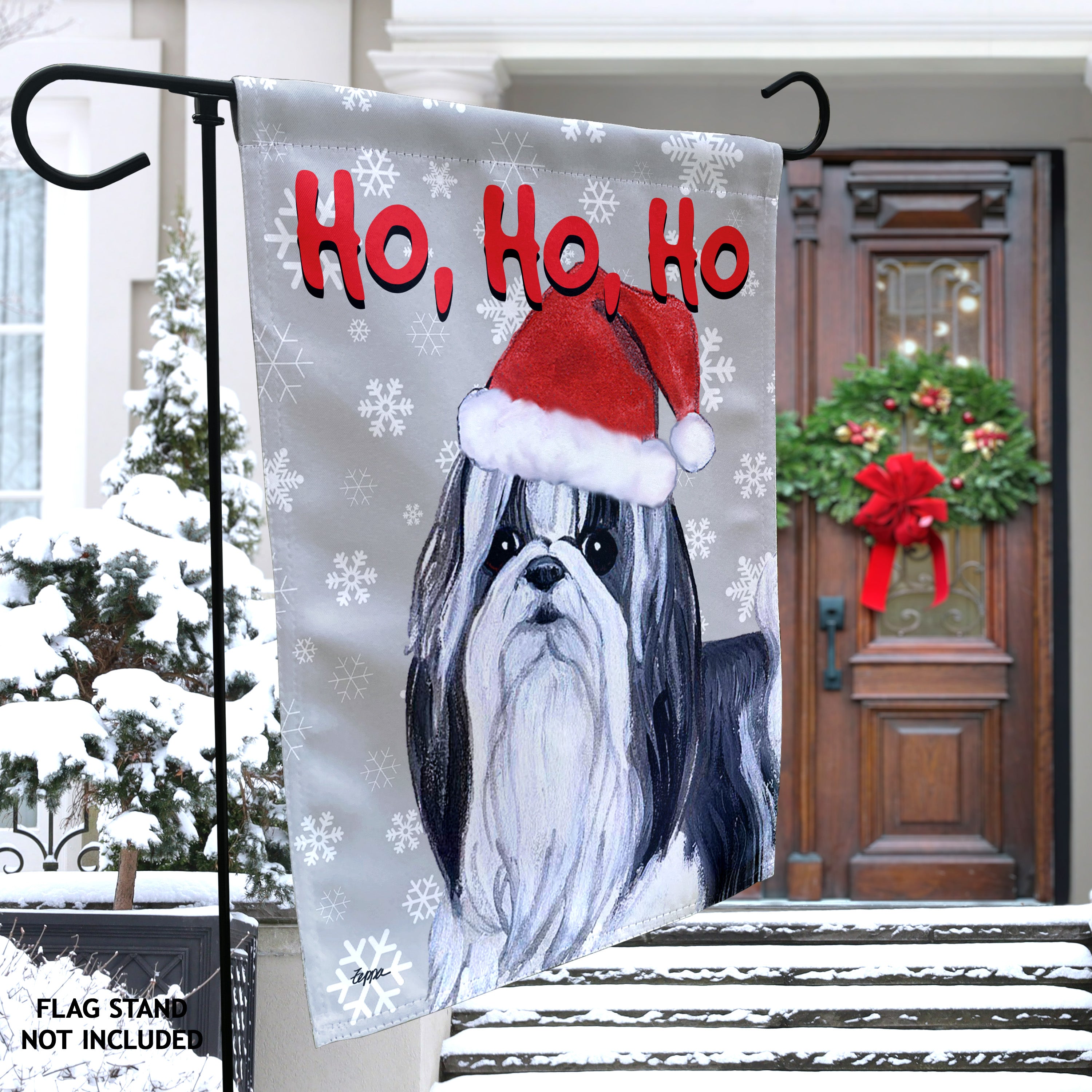 Shih Tzu Christmas Garden Flag