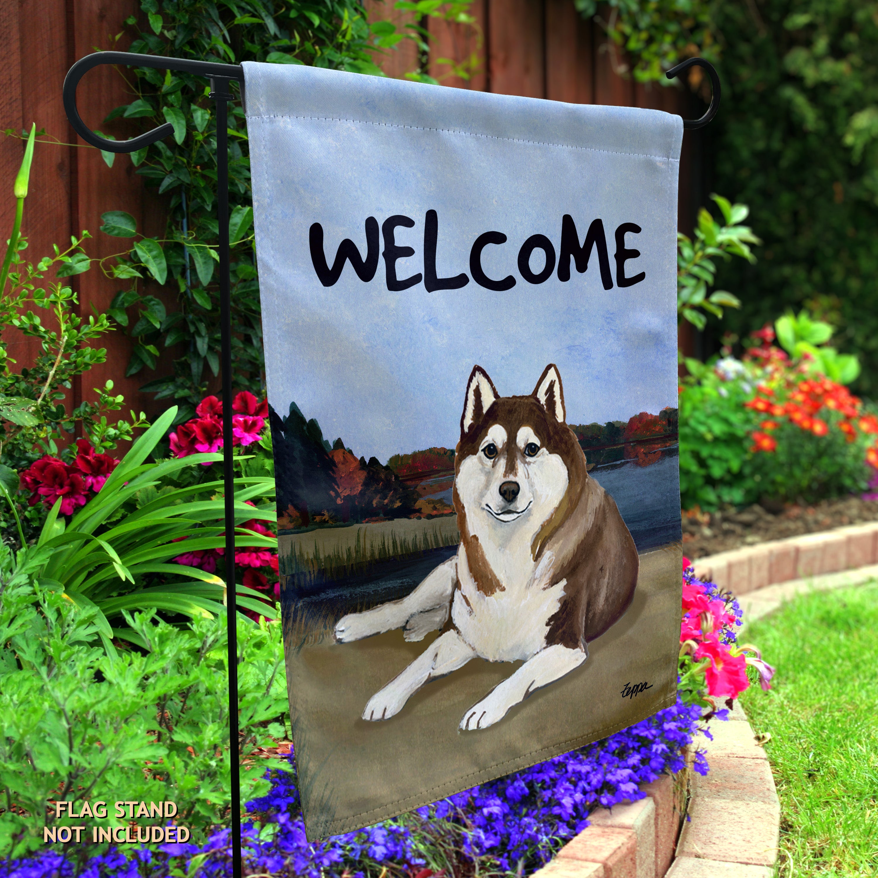 Siberian Husky Garden Flag