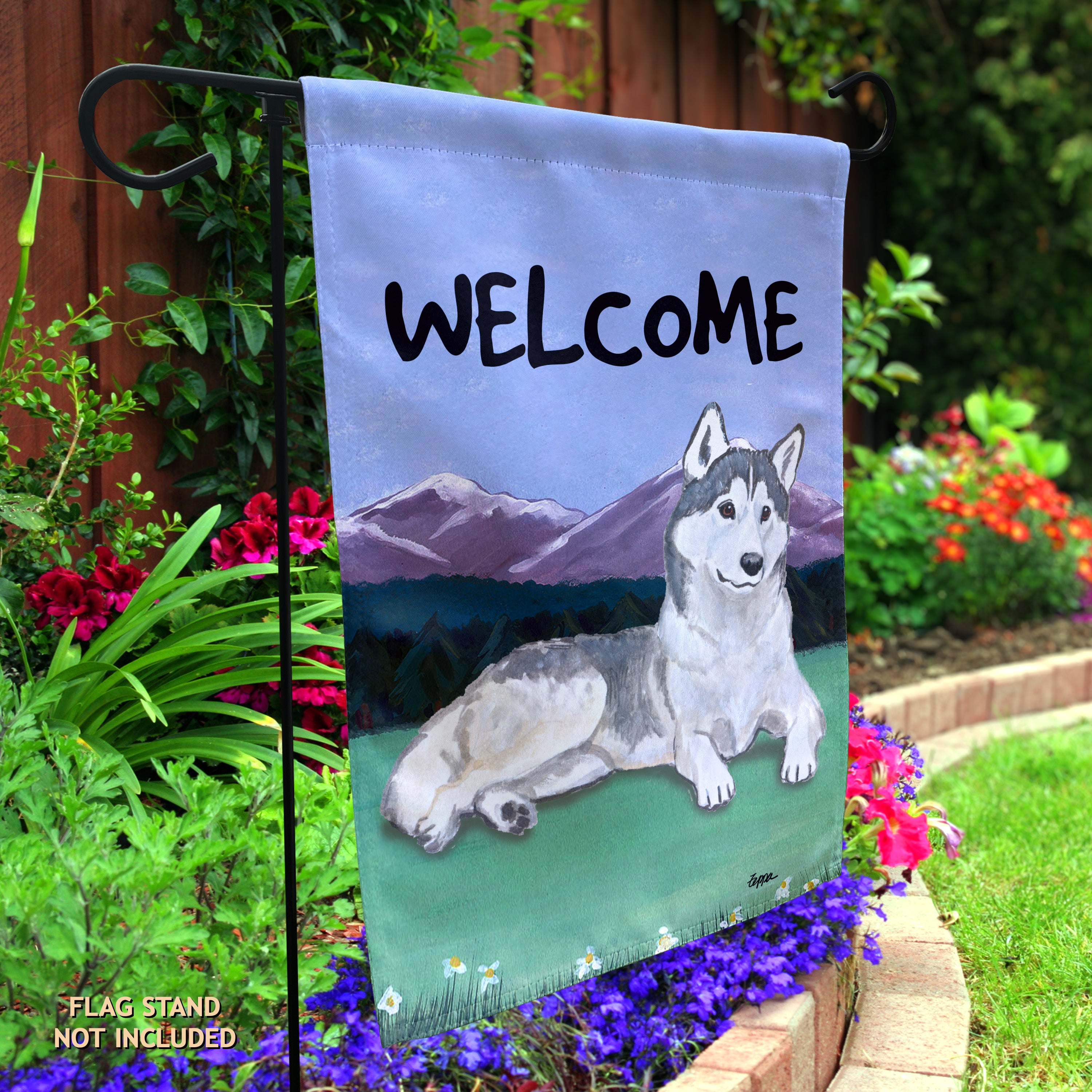 Siberian Husky Garden Flag