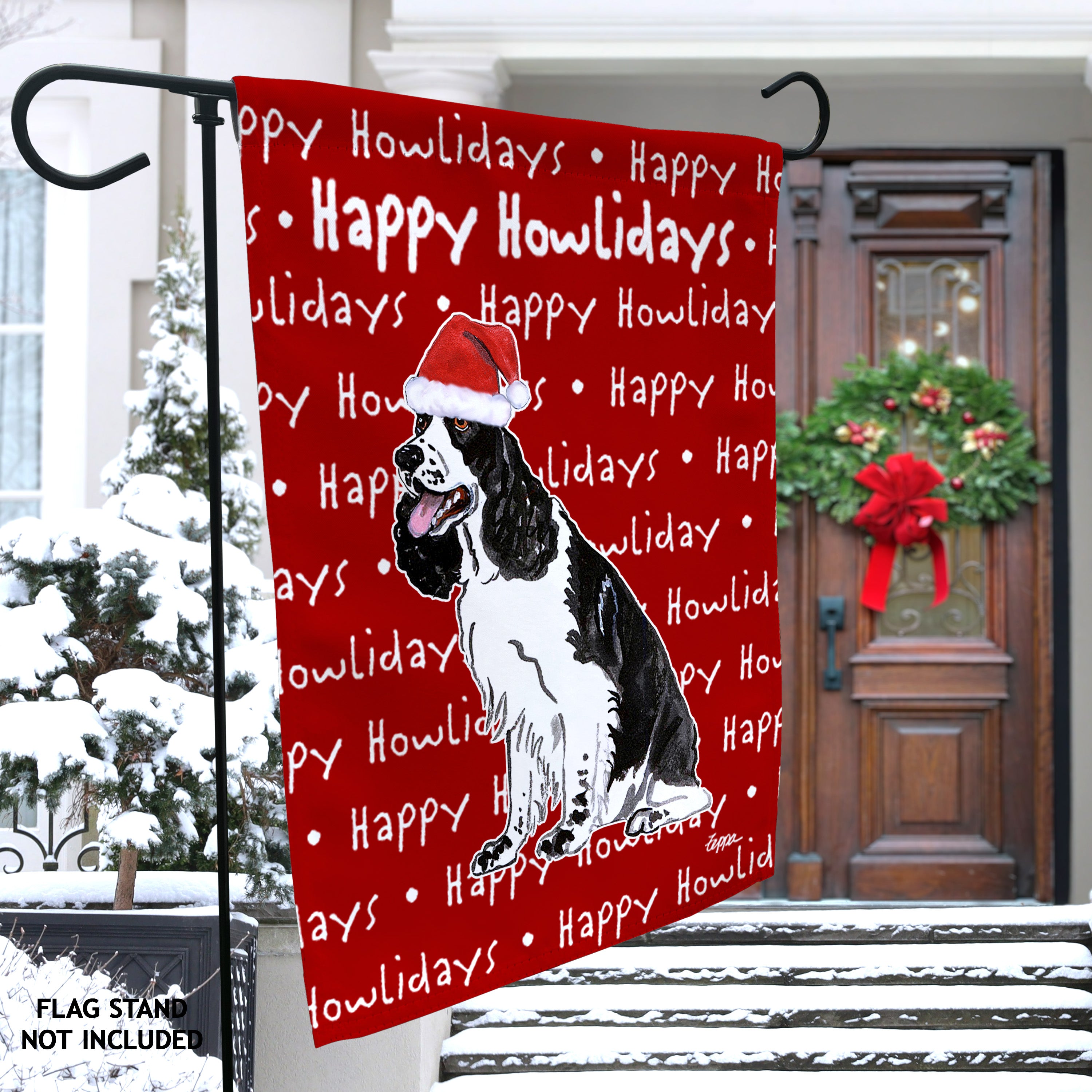 Springer Spaniel Christmas Garden Flag
