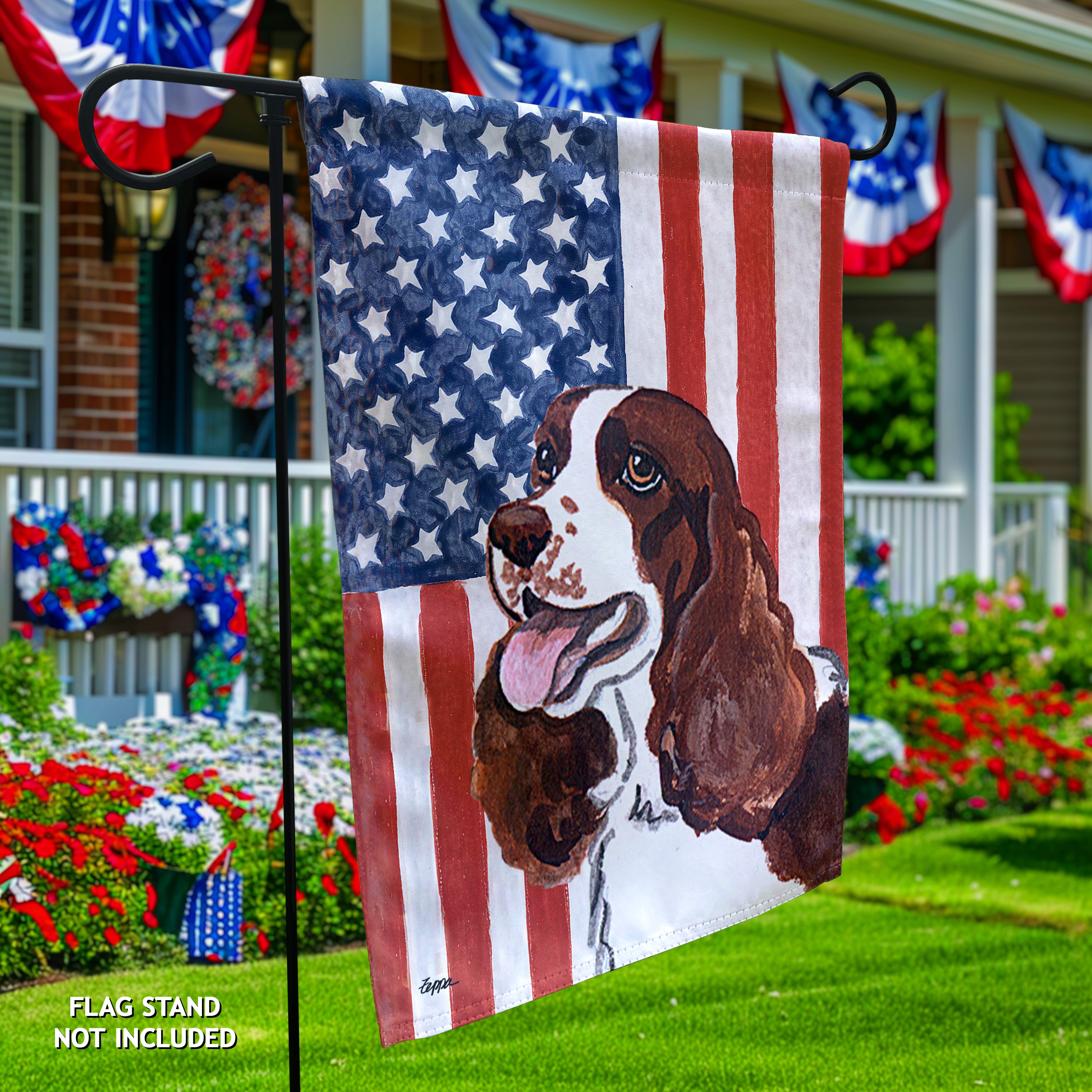 Springer Spaniel Americana Garden Flag