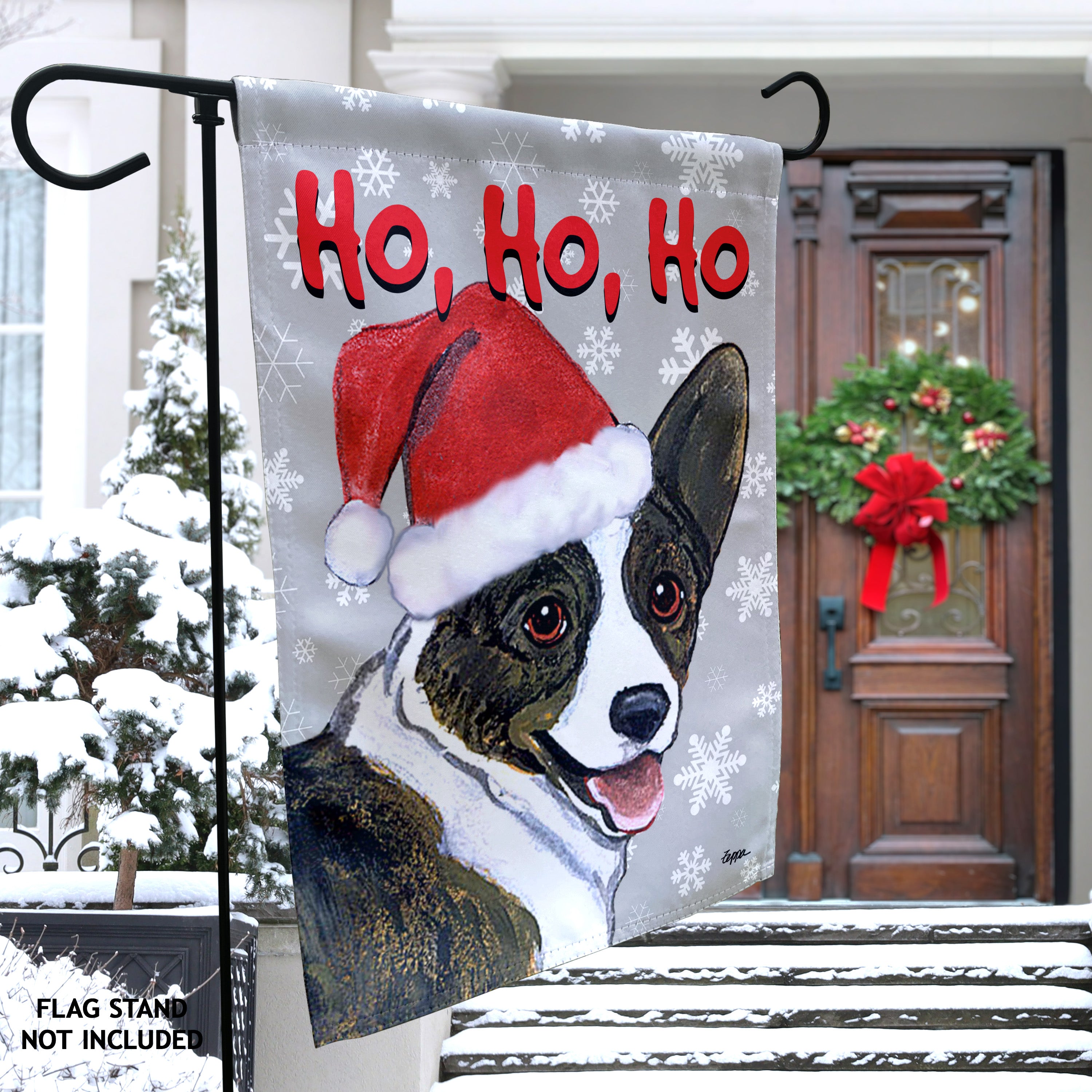 Welsh Corgi Cardigan    Christmas Garden Flag