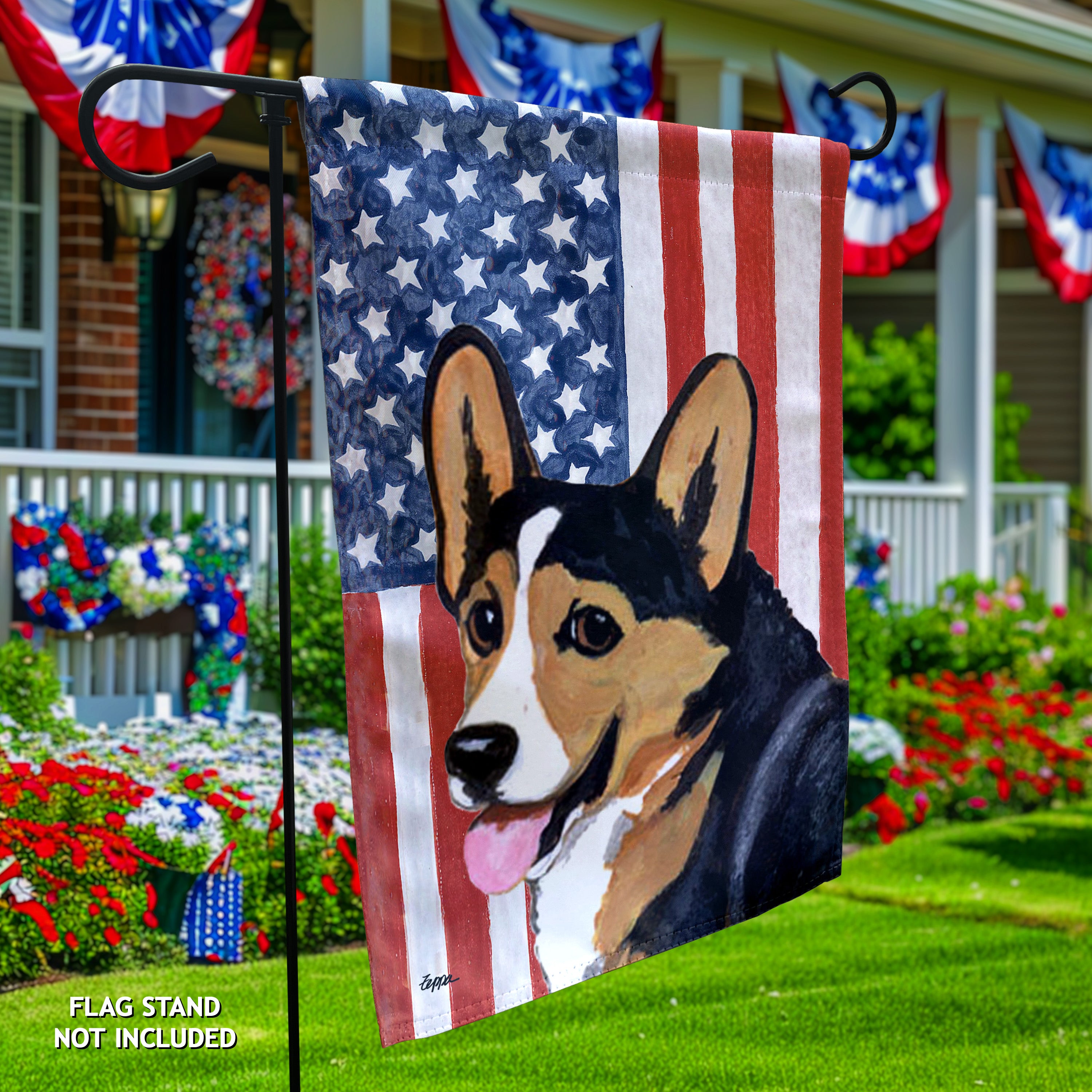 Welsh Corgi Pembroke Americana Garden Flag