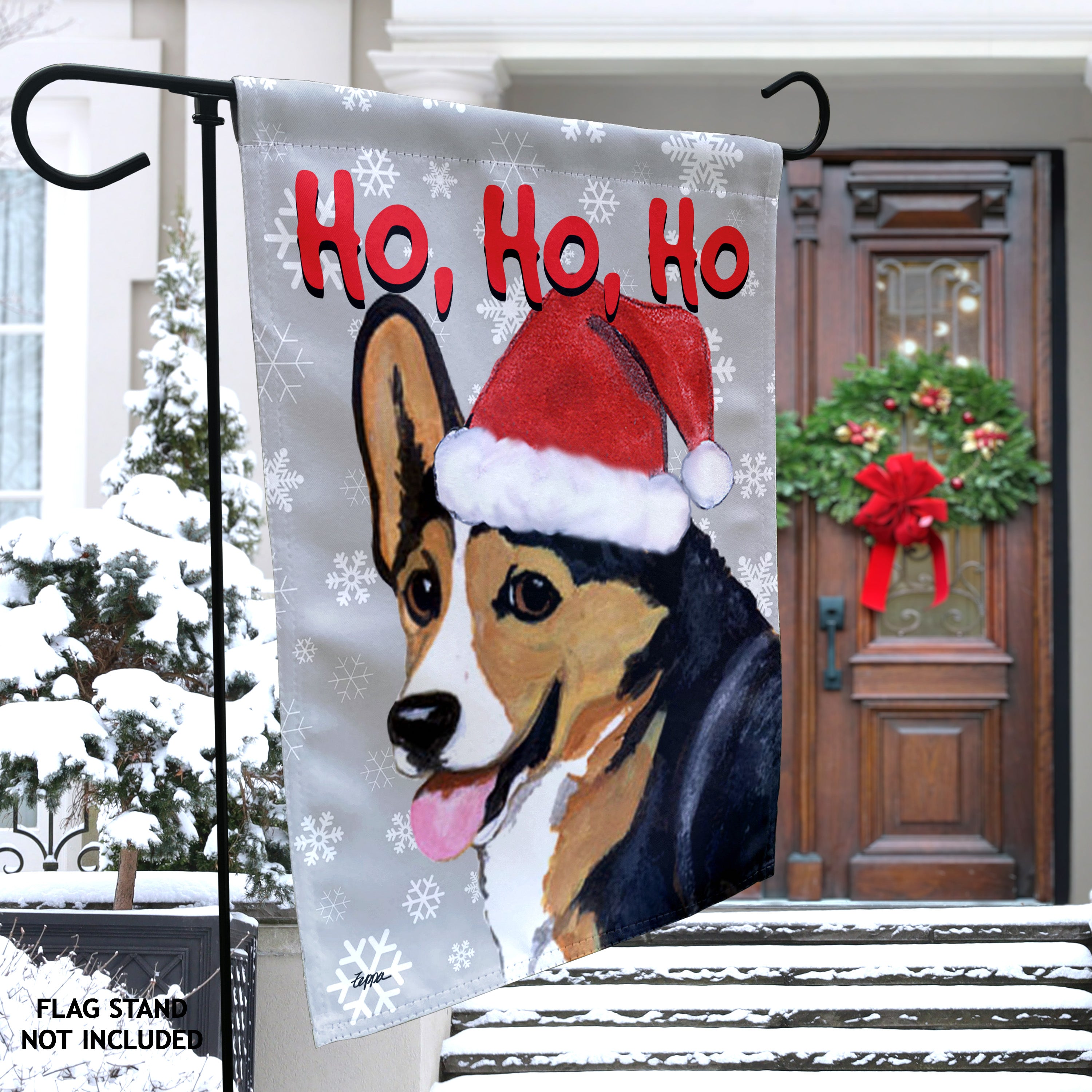 Welsh Corgi Pembroke Christmas Garden Flag