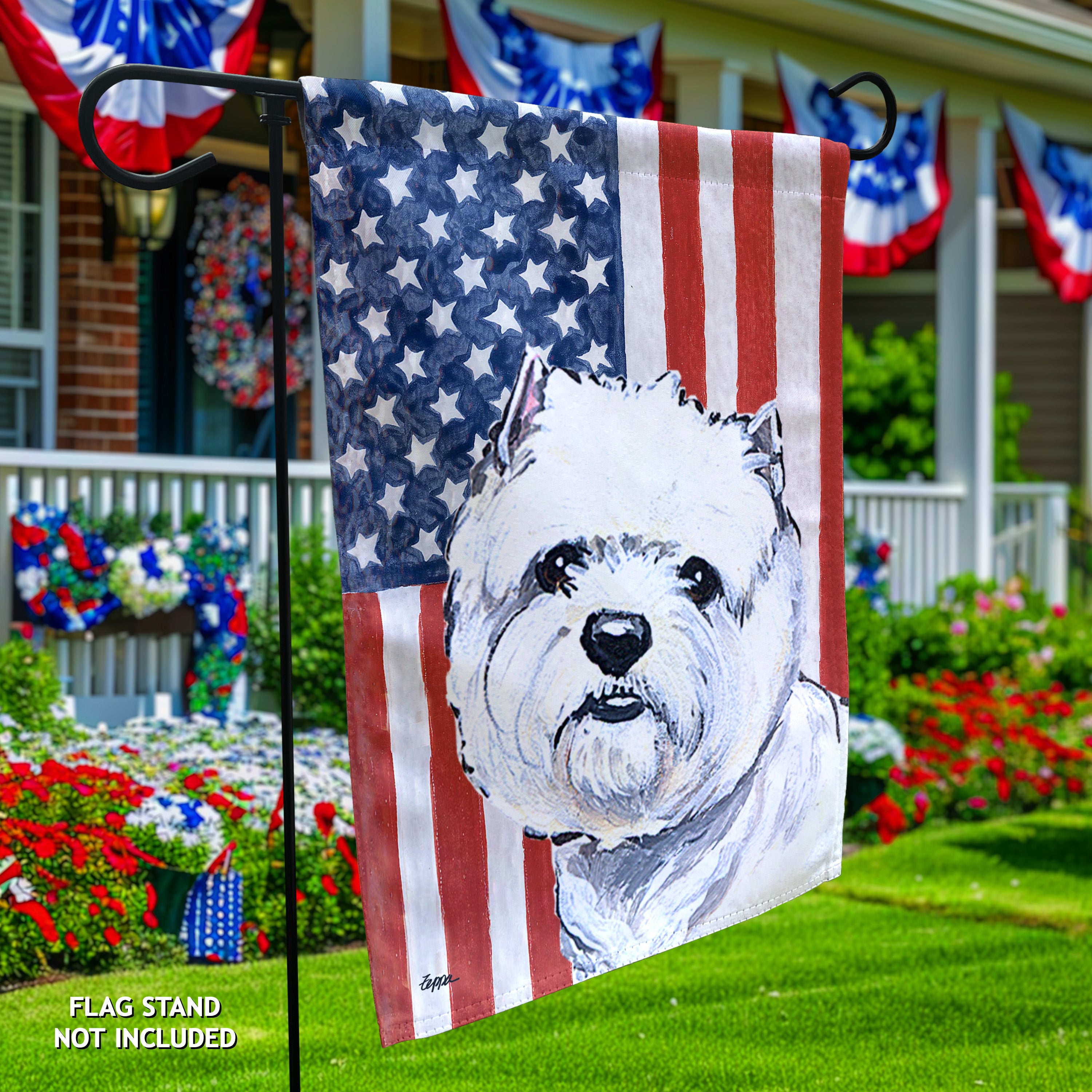 West Highland Terrier Americana Garden Flag