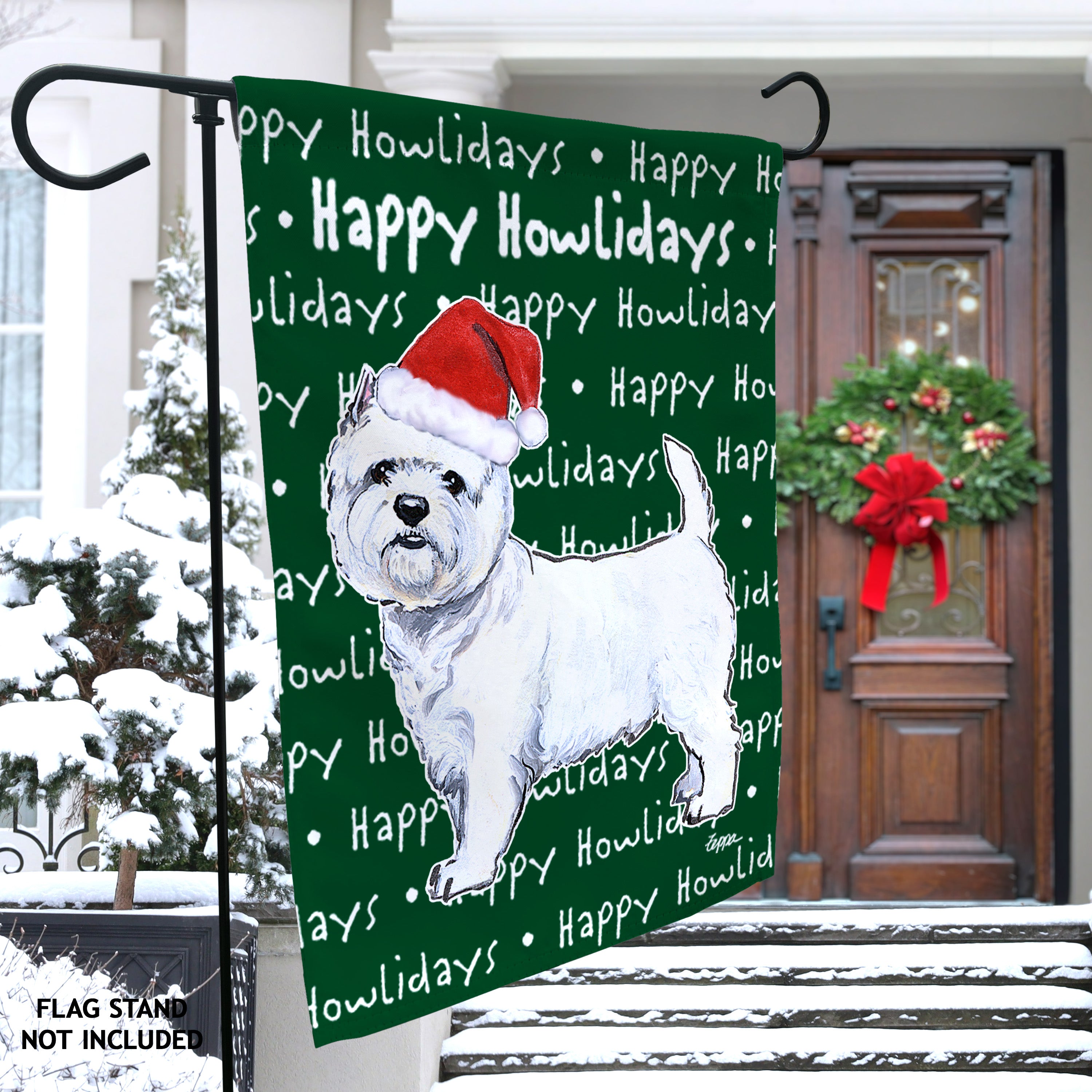 West Highland Terrier Christmas Garden Flag