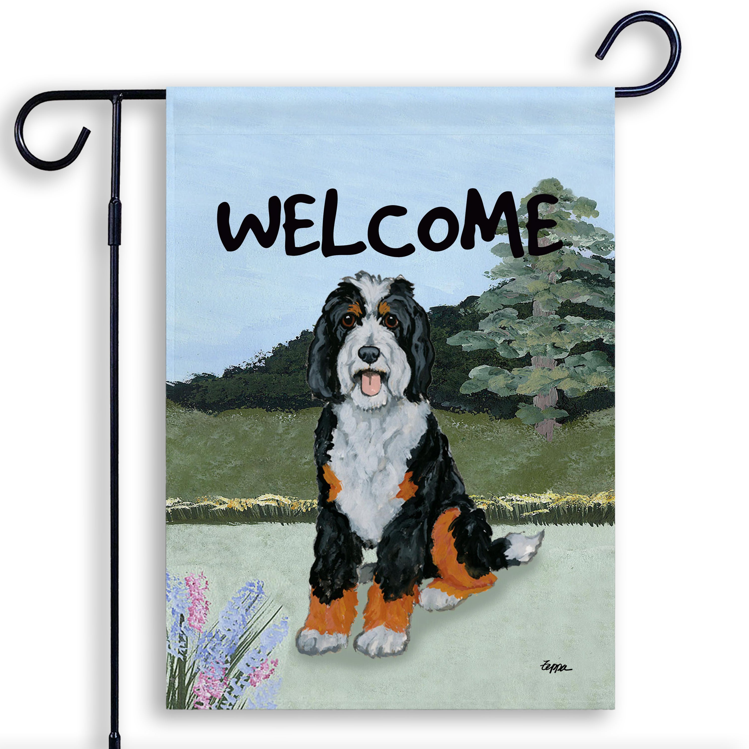 Bernedoodle Garden Flag