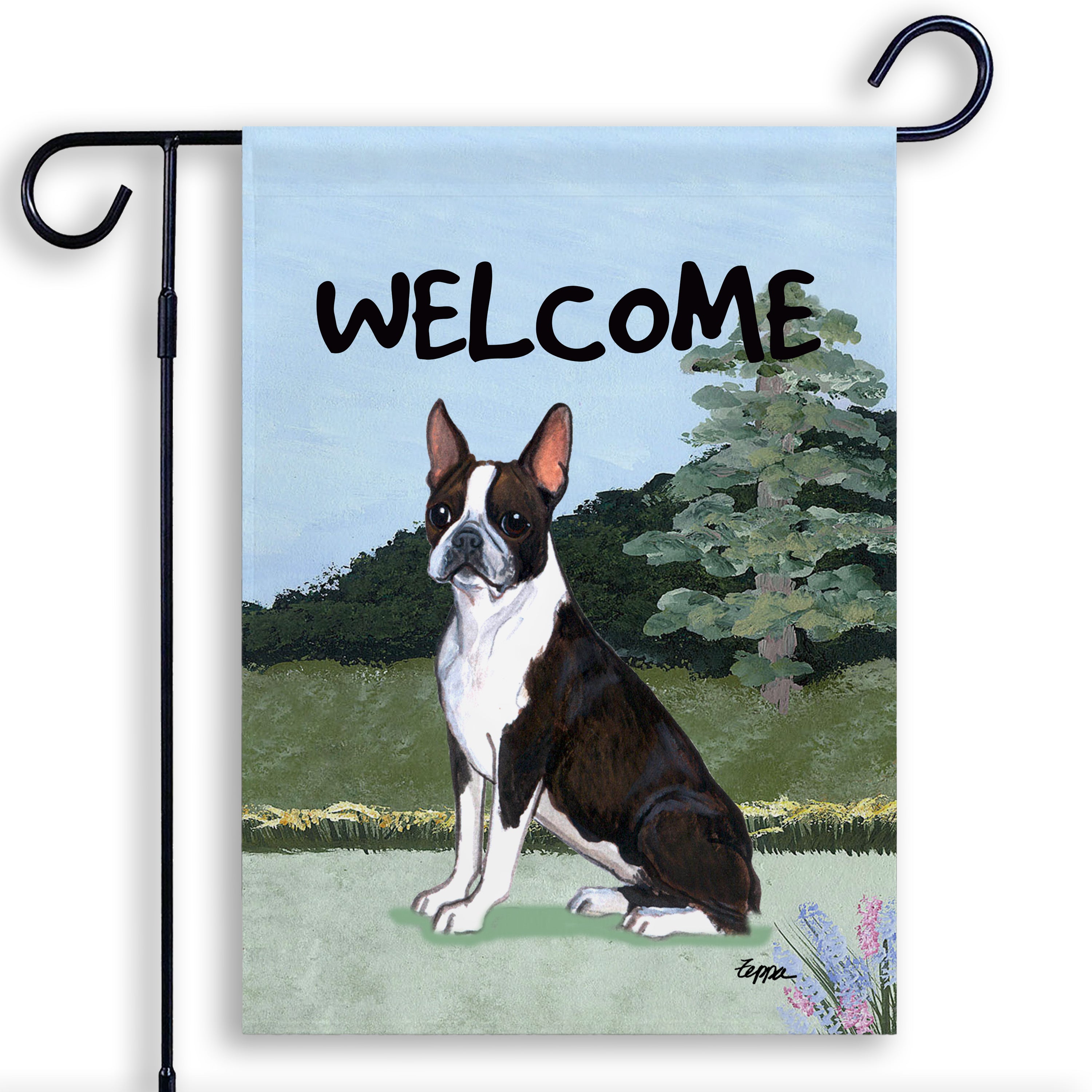 Boston Terrier Garden Flag