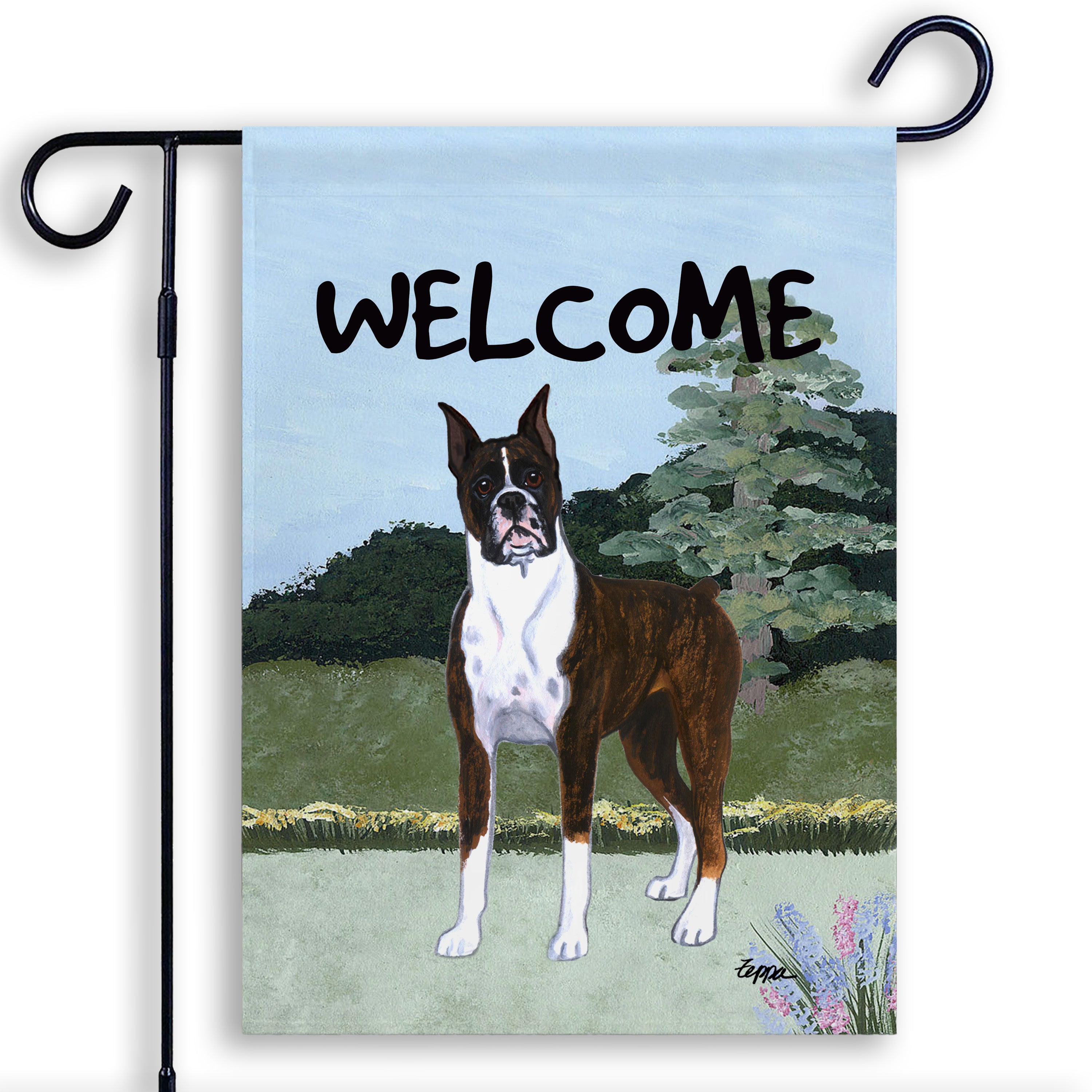 Boxer Standing Garden Flag