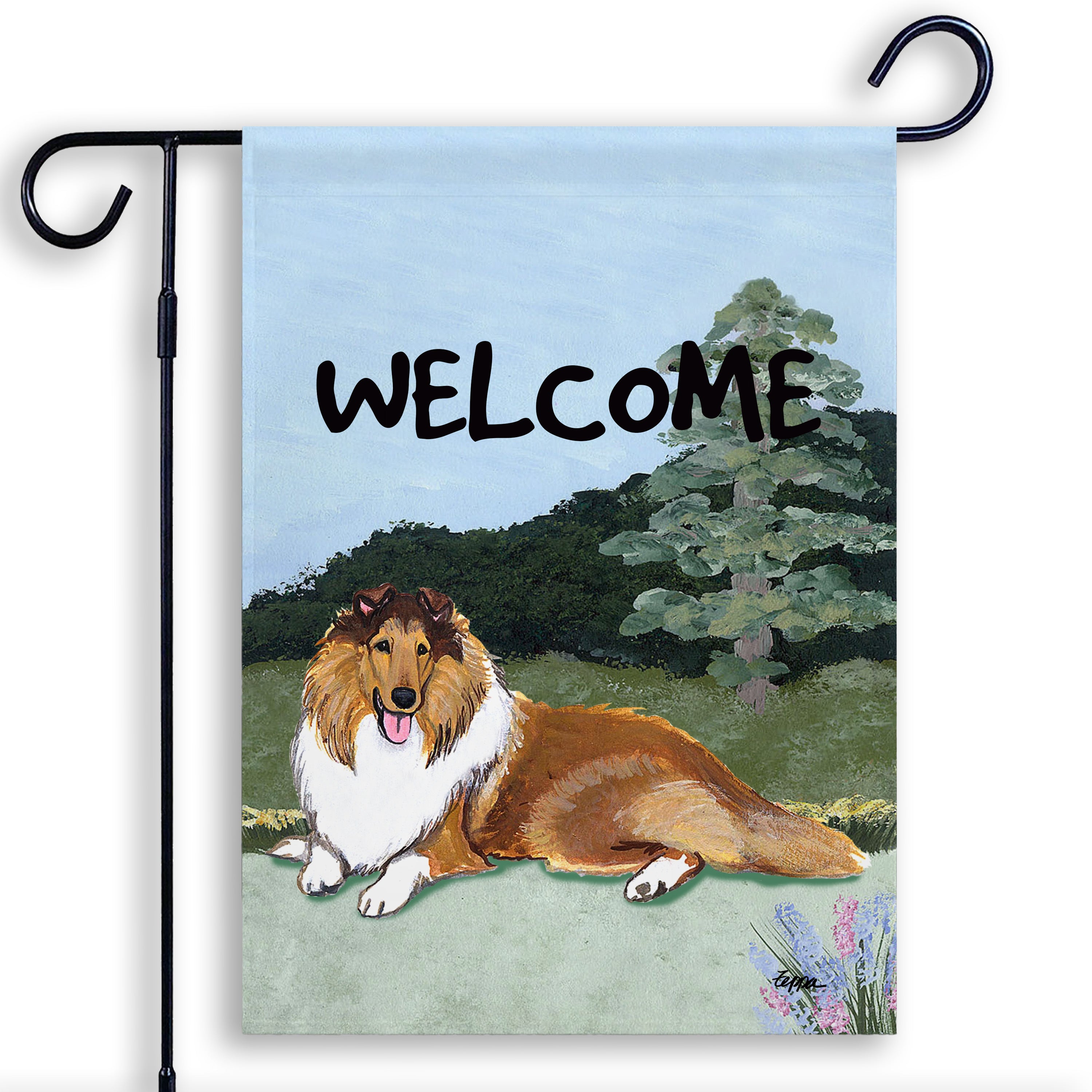 Collie Garden Flag