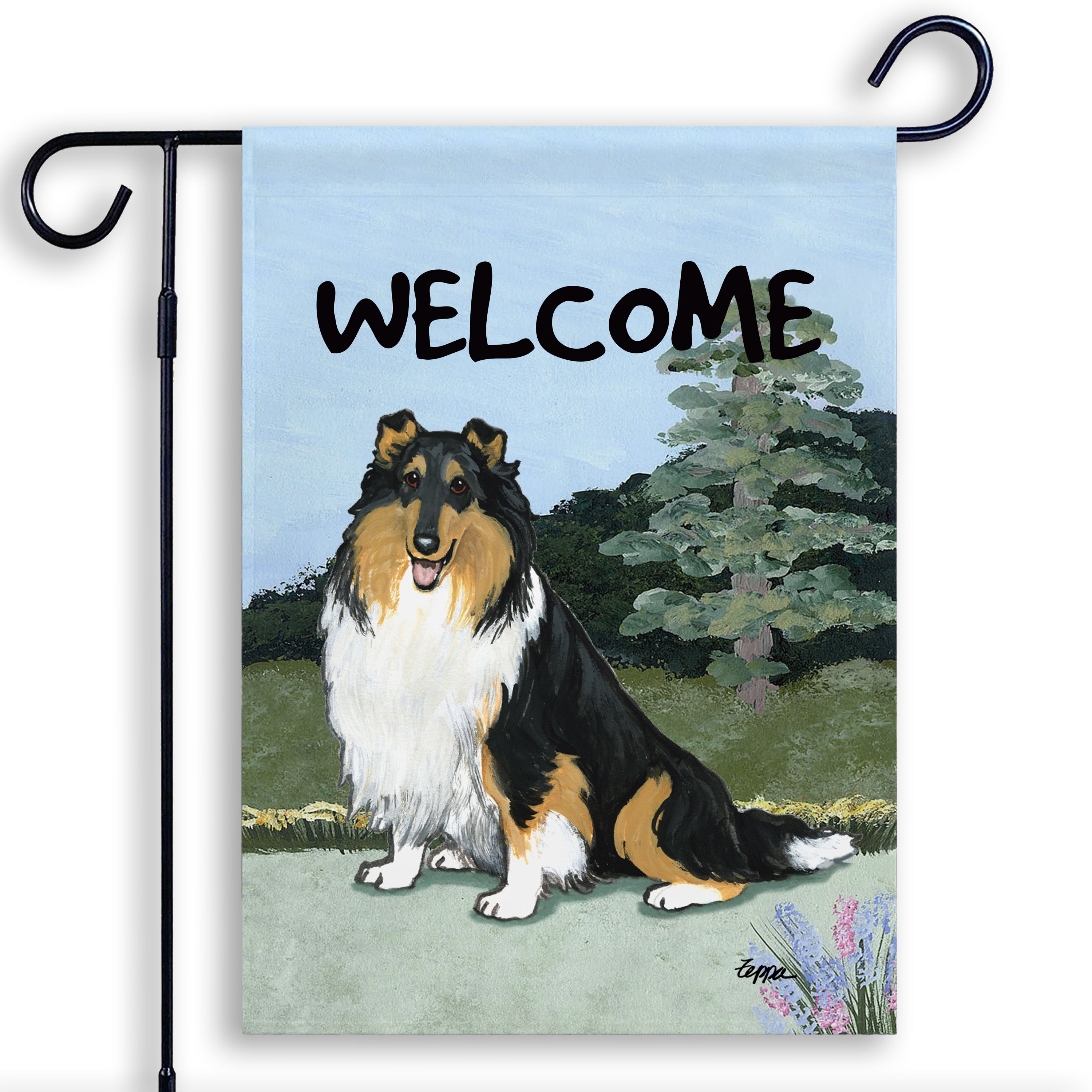 Collie Garden Flag