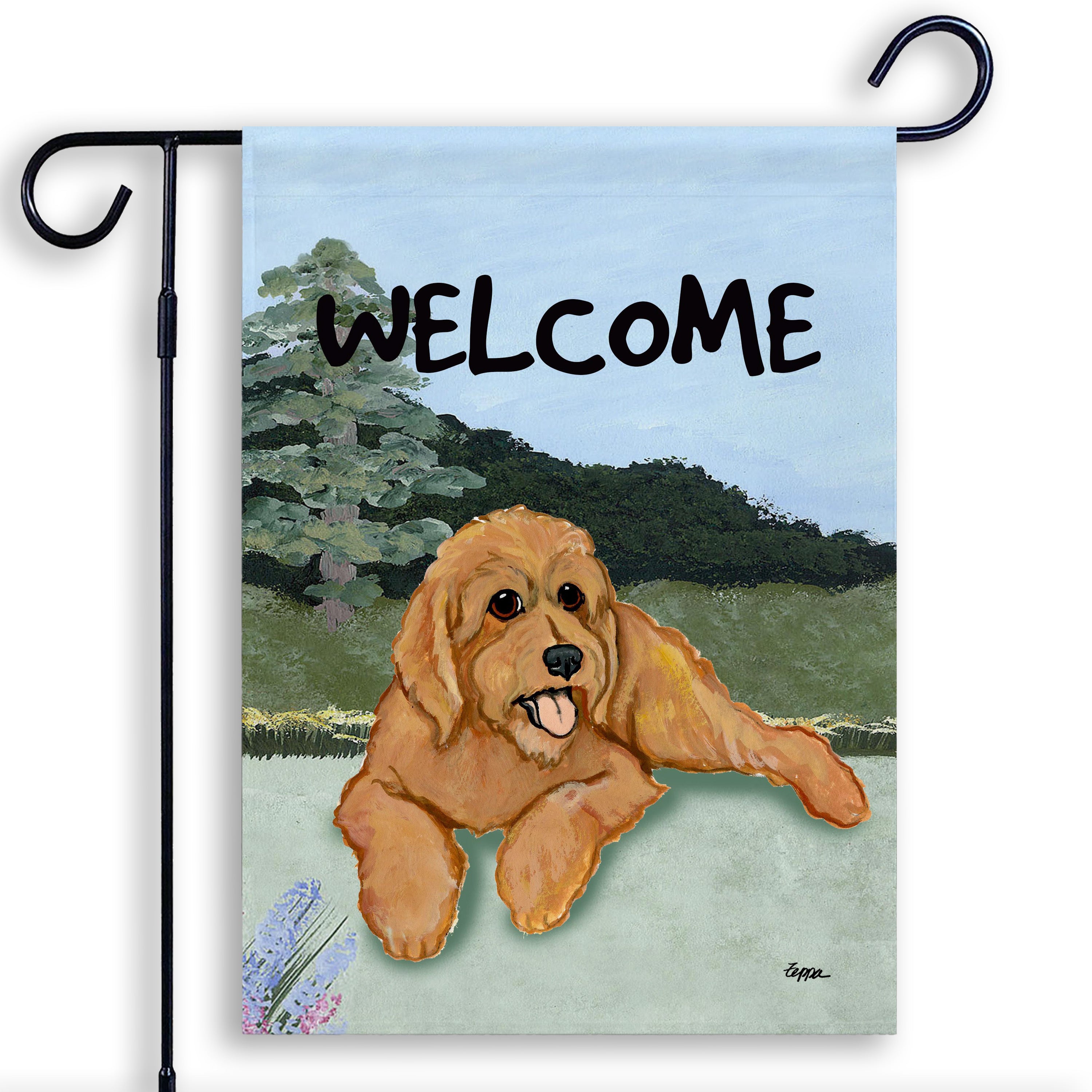 Golden-Labra Doodle Garden Flag
