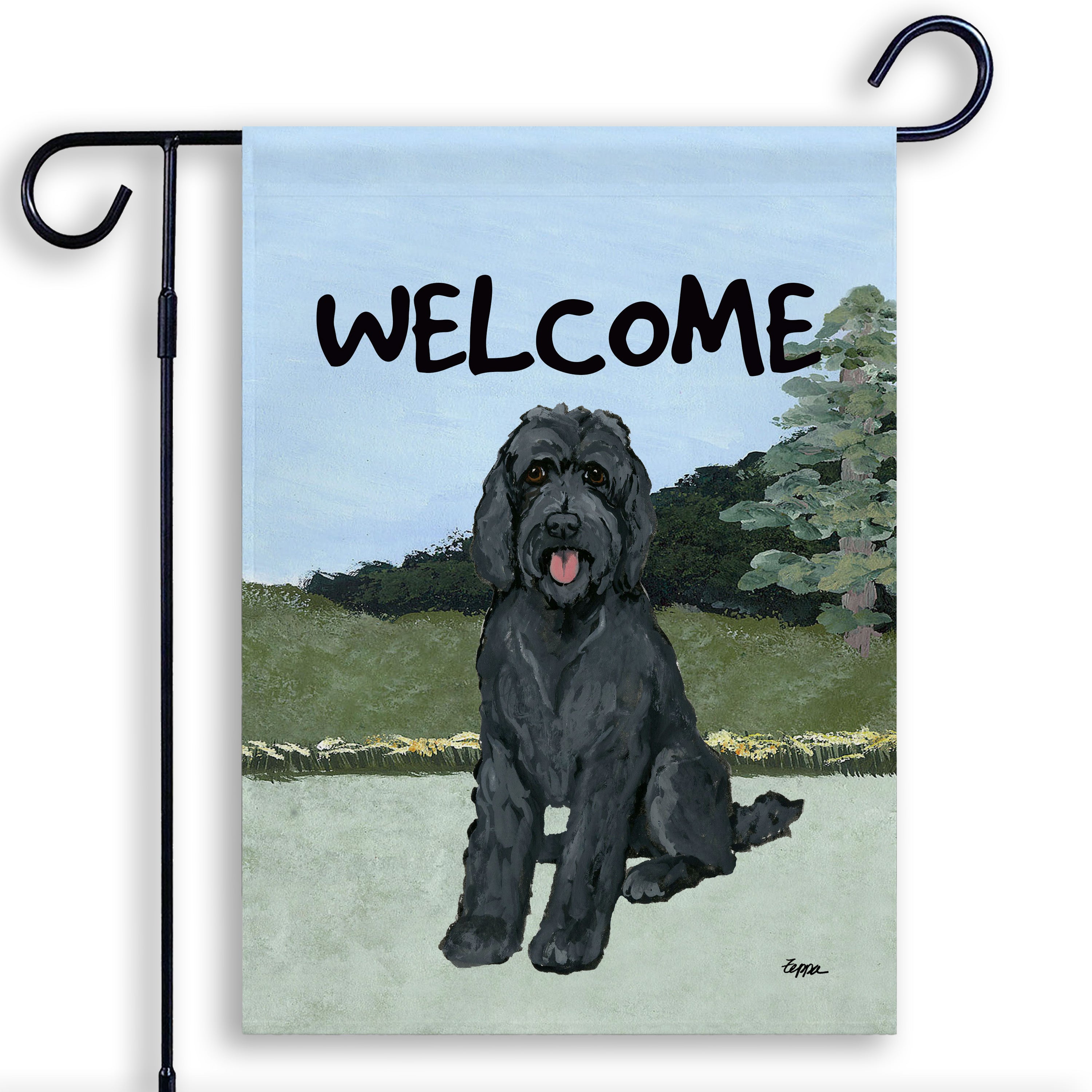 Golden-Labra Doodle Garden Flag