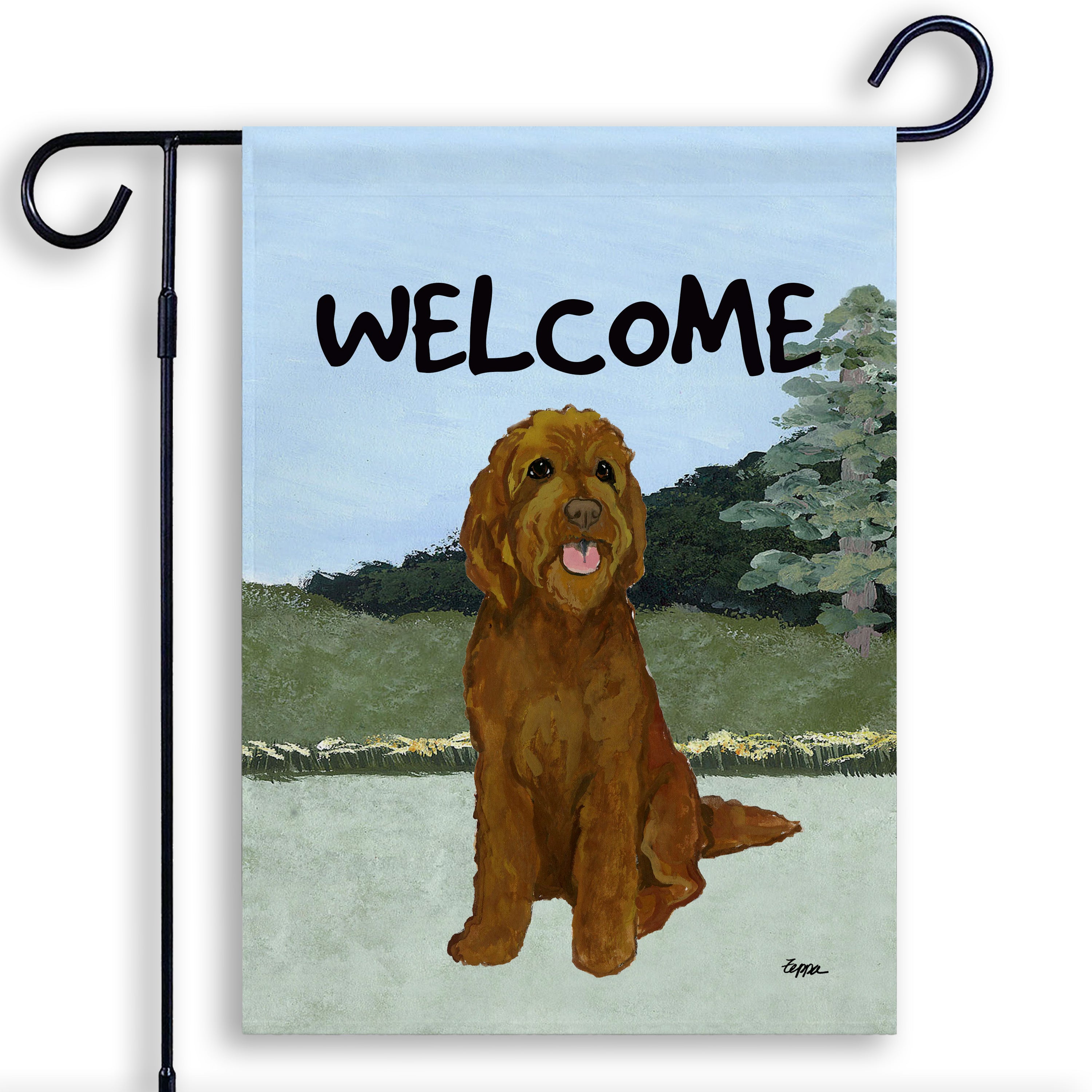 Golden-Labra Doodle Garden Flag