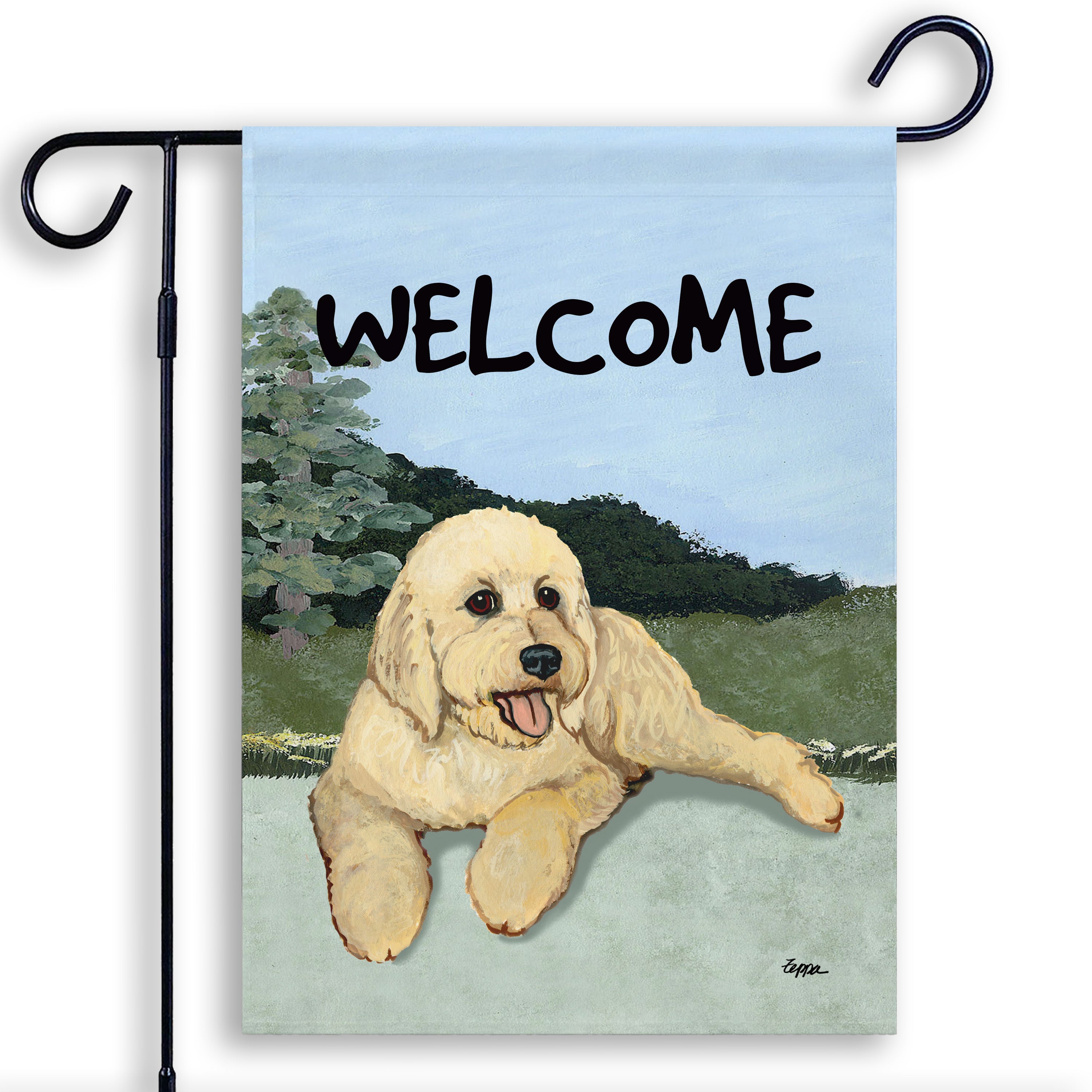 Golden-Labra Doodle Garden Flag
