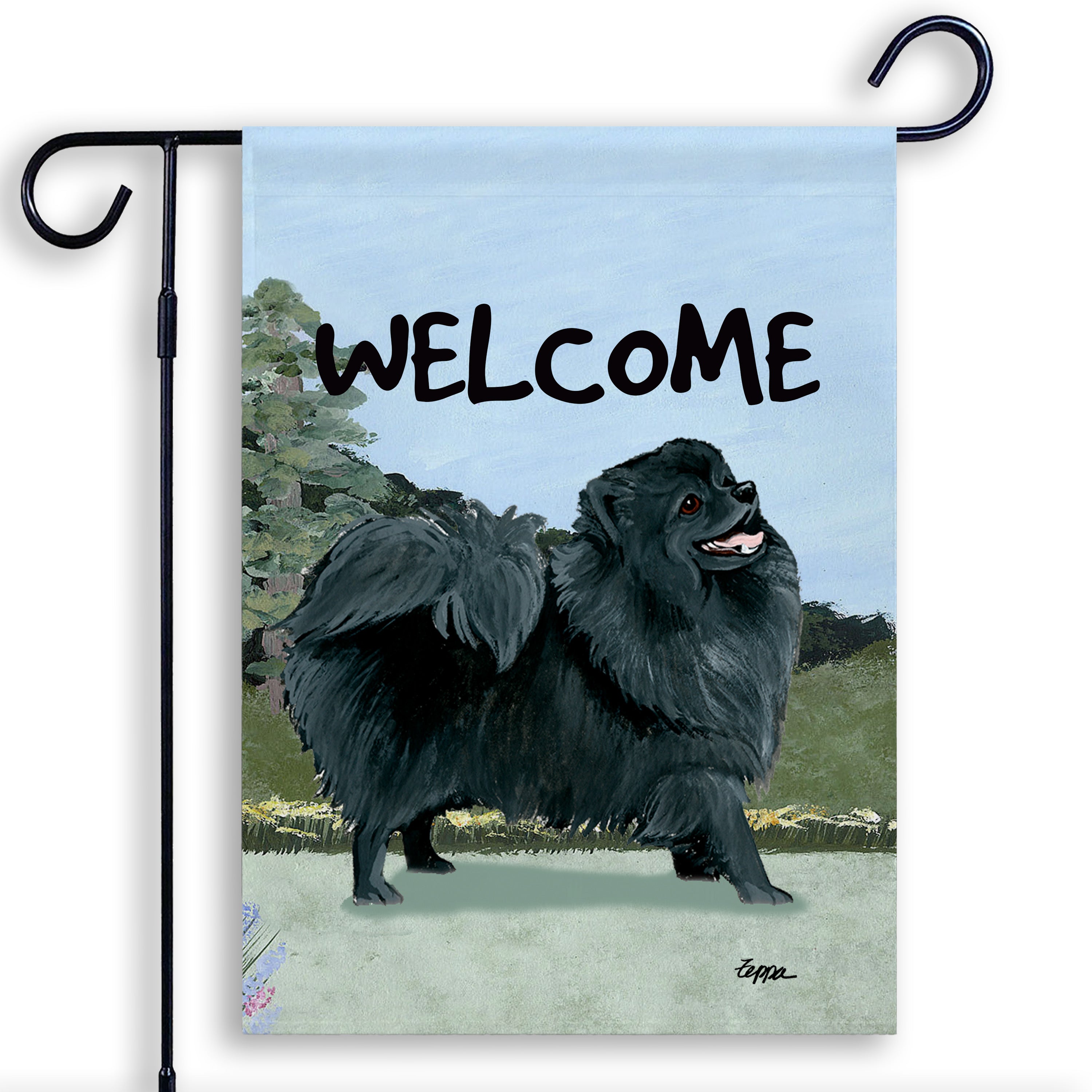 Pomeranian Garden Flag