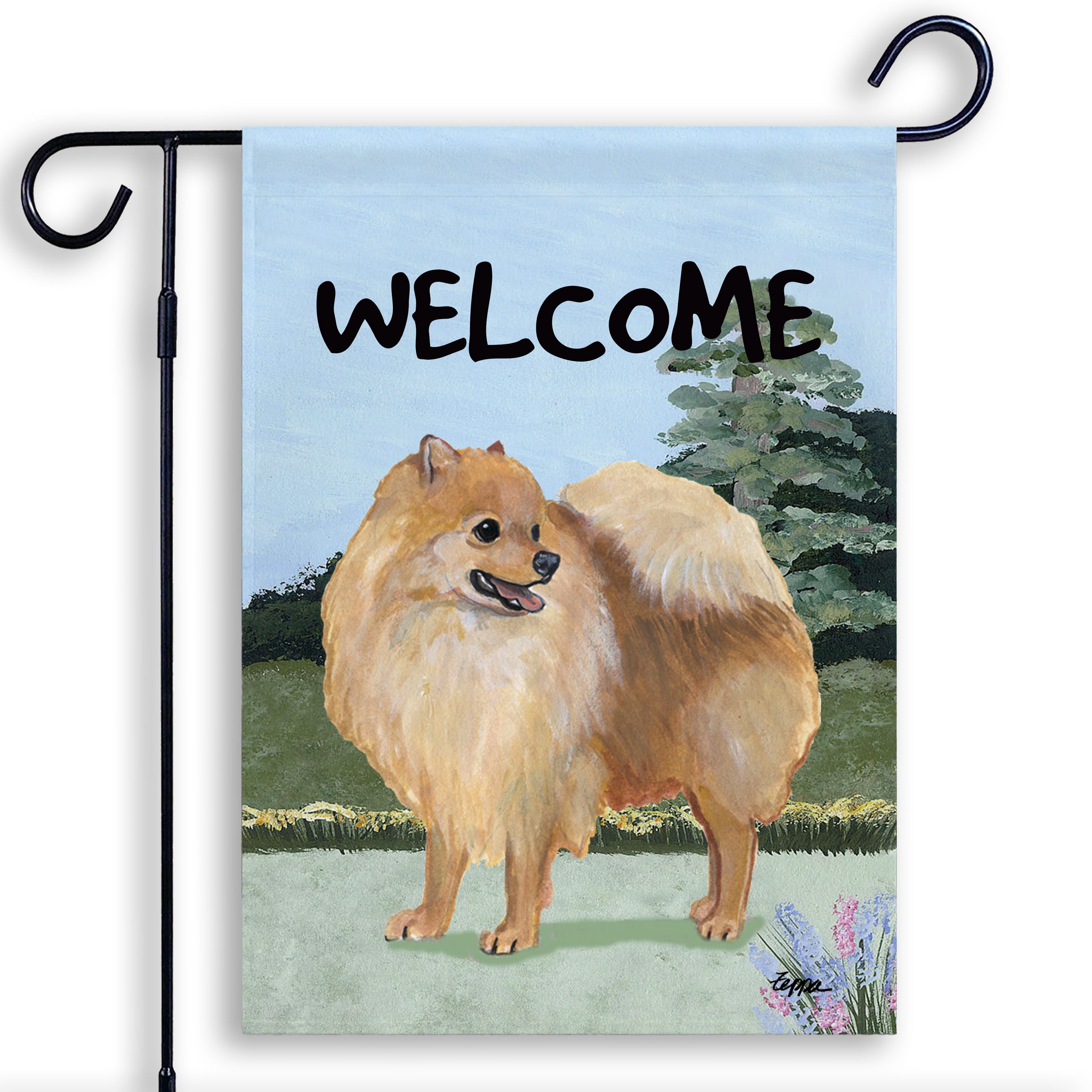 Pomeranian Garden Flag