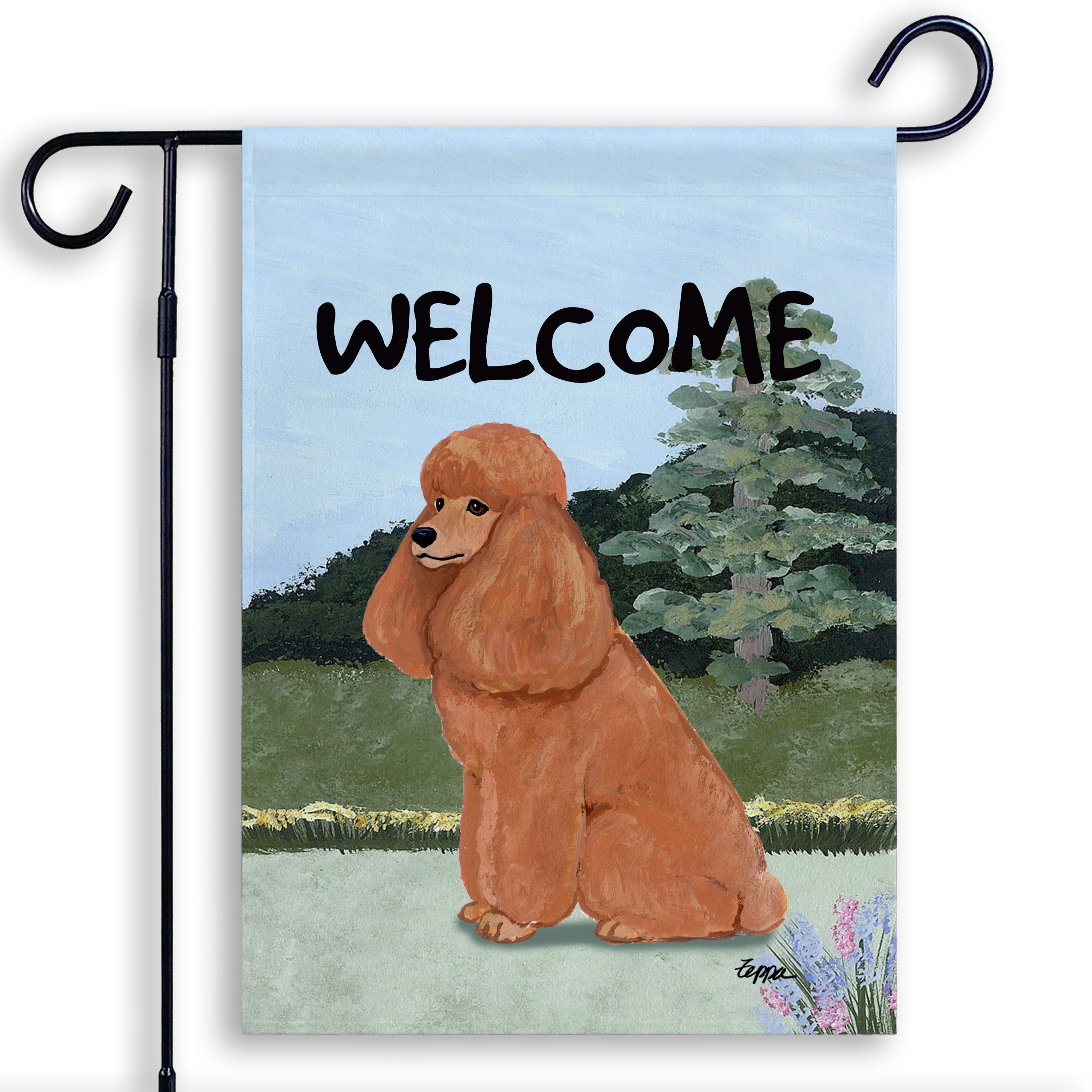 Poodle Garden Flag