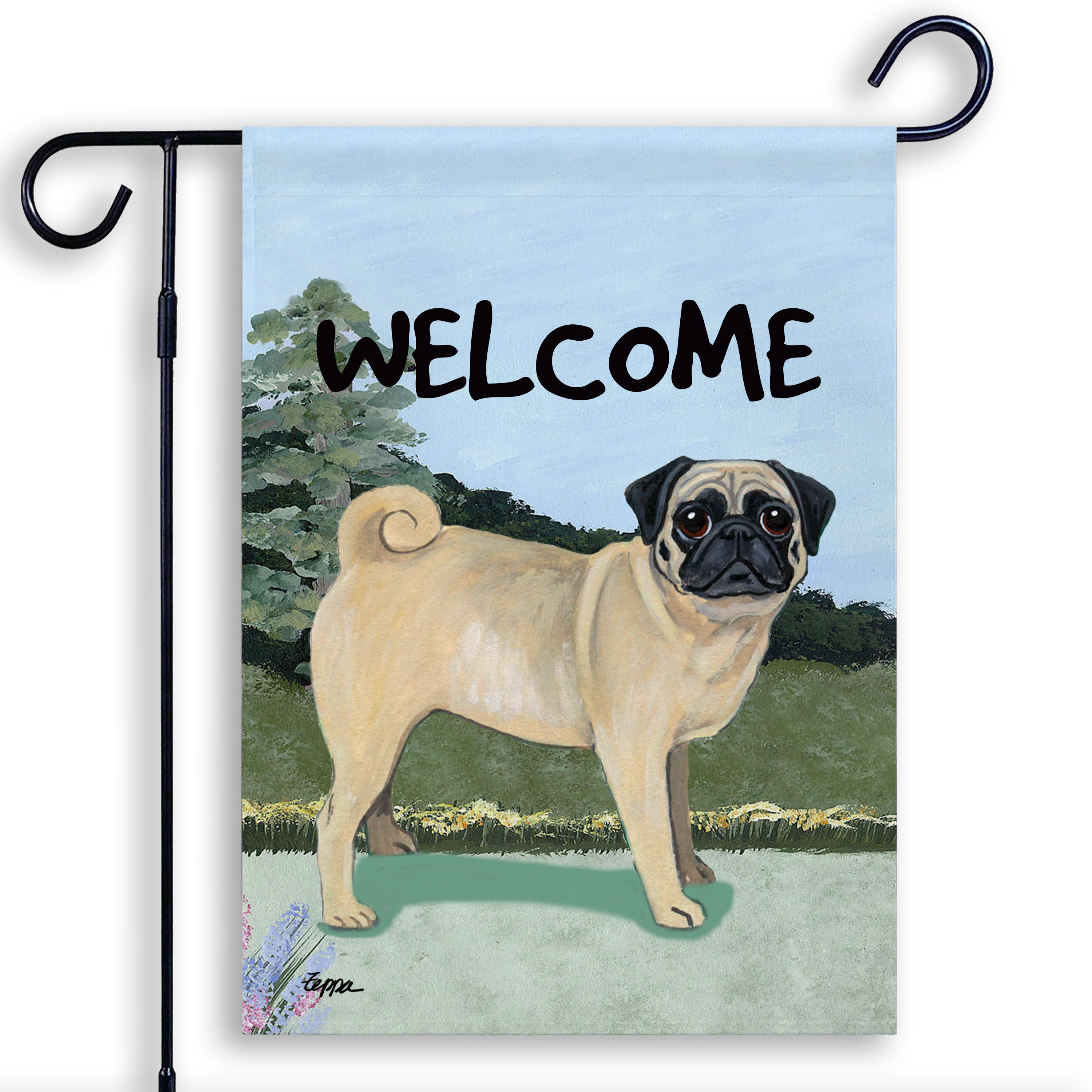 Pug Garden Flag