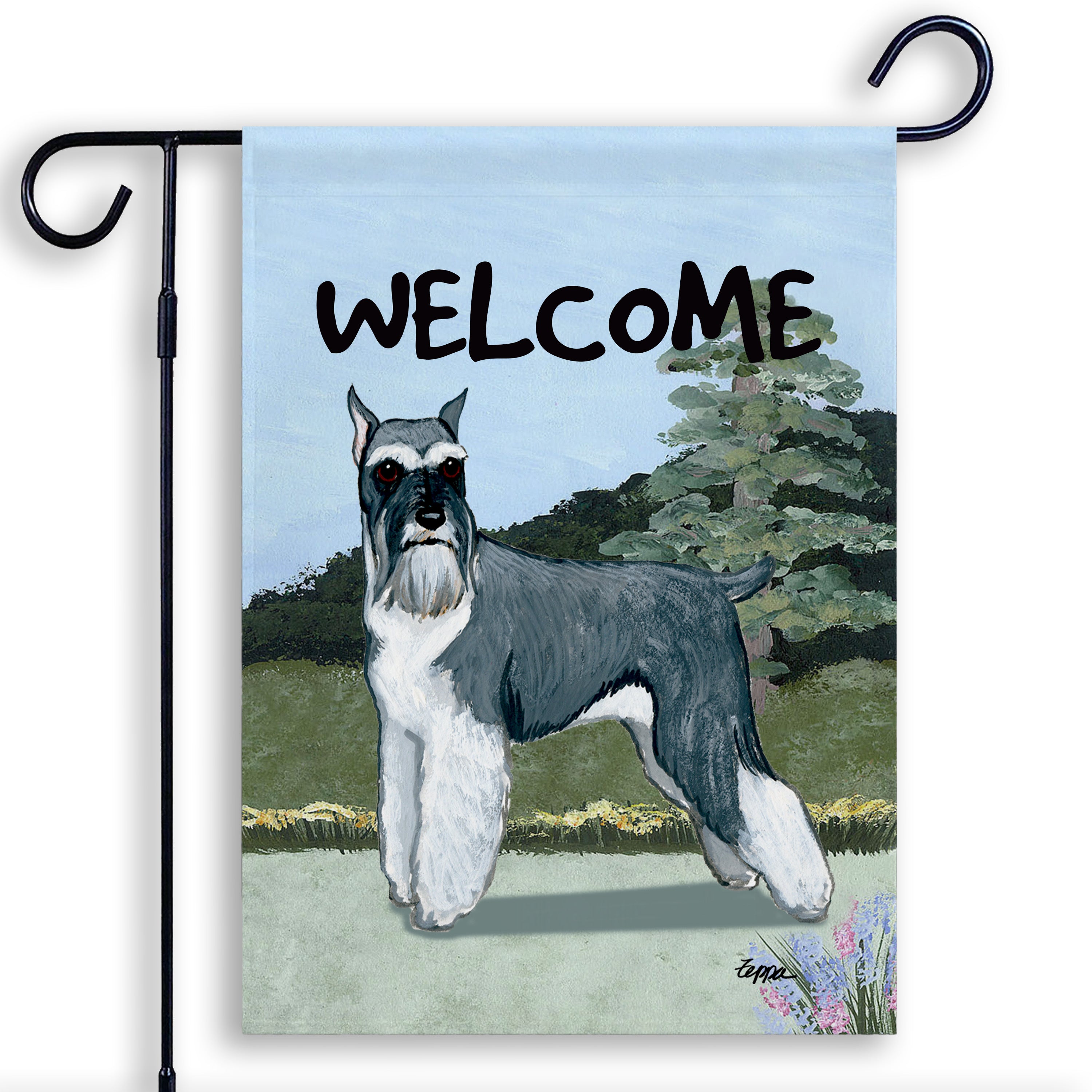 Schnauzer Garden Flag