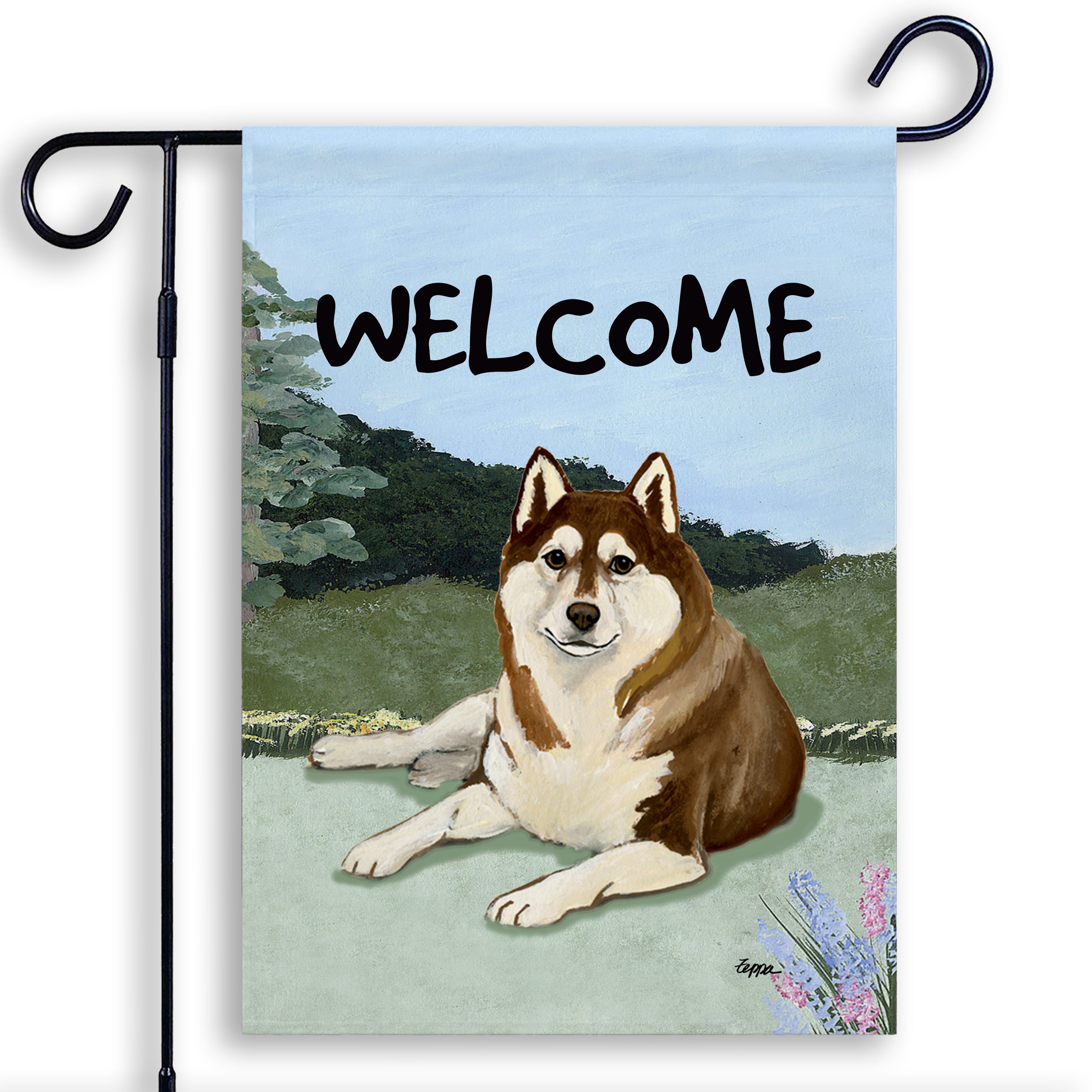 Siberian Husky Garden Flag