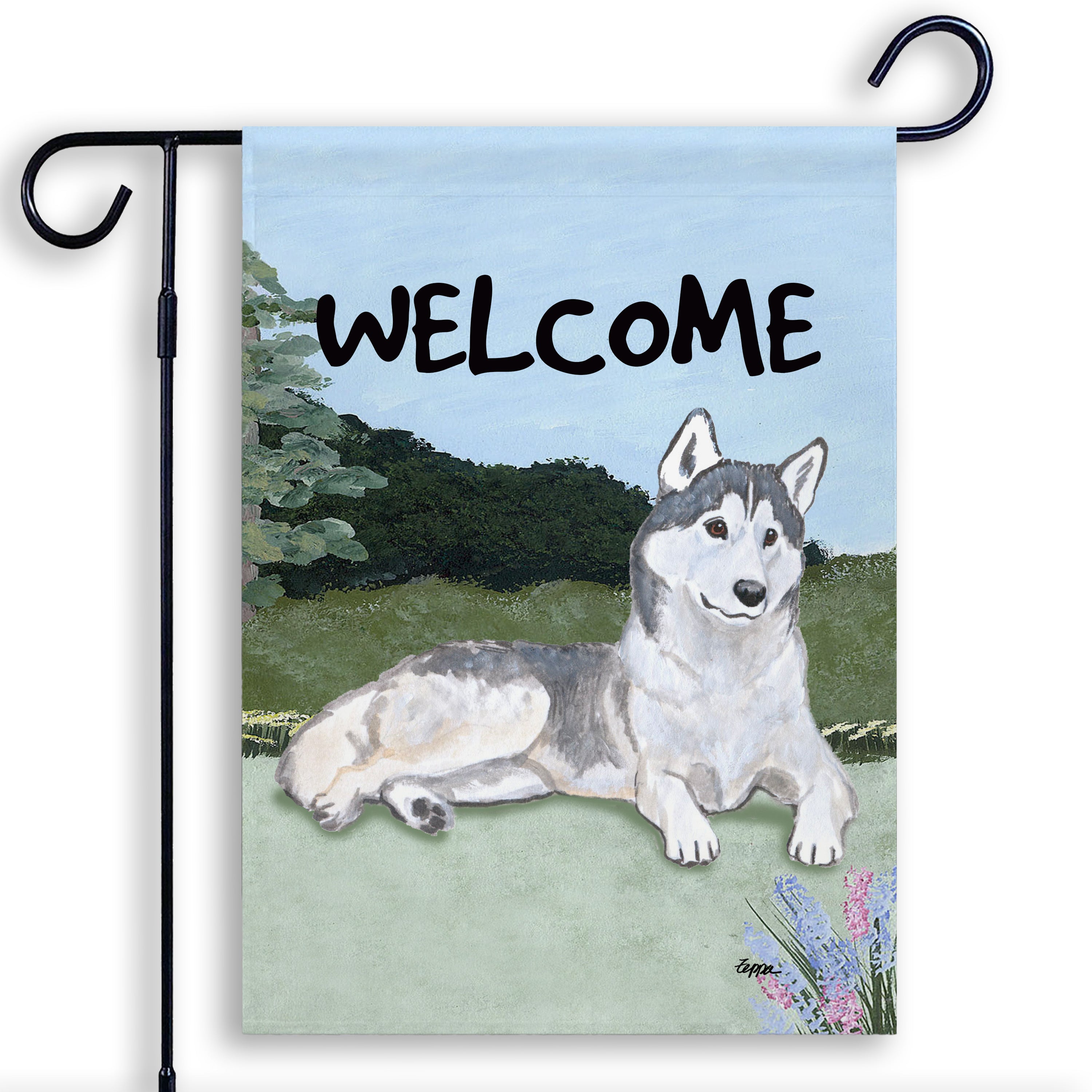 Siberian Husky Garden Flag