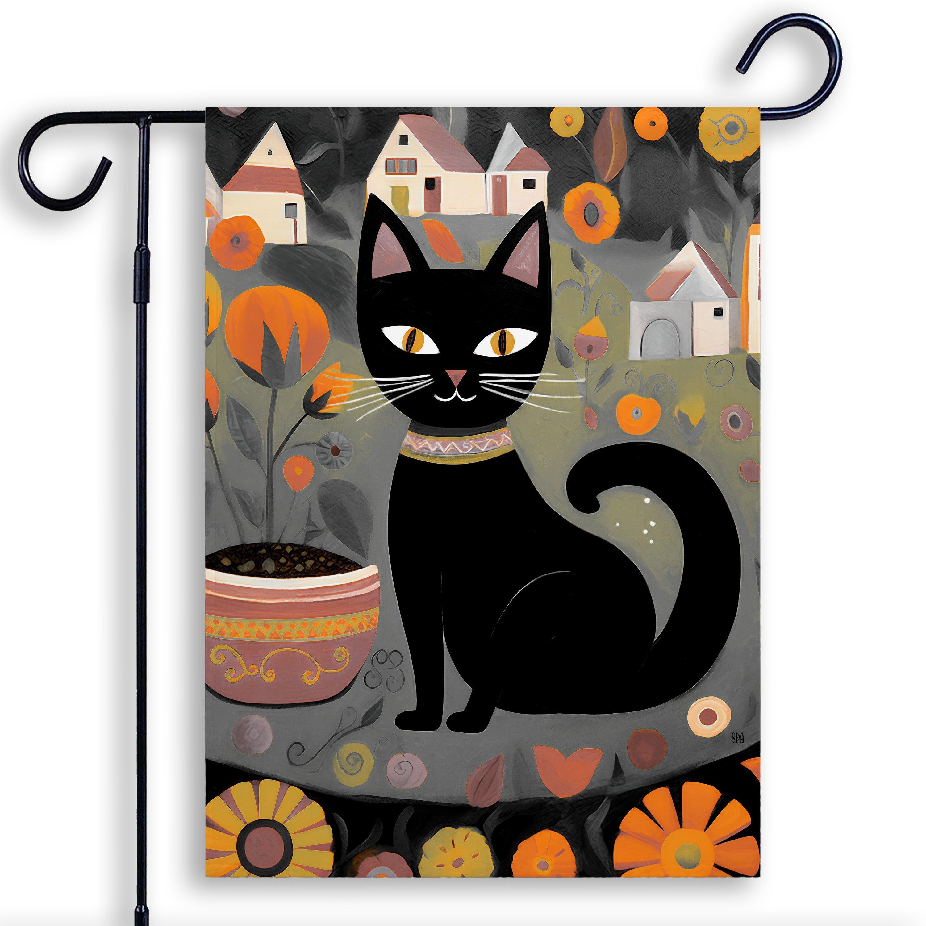 Black Cat Garden Garden Flag